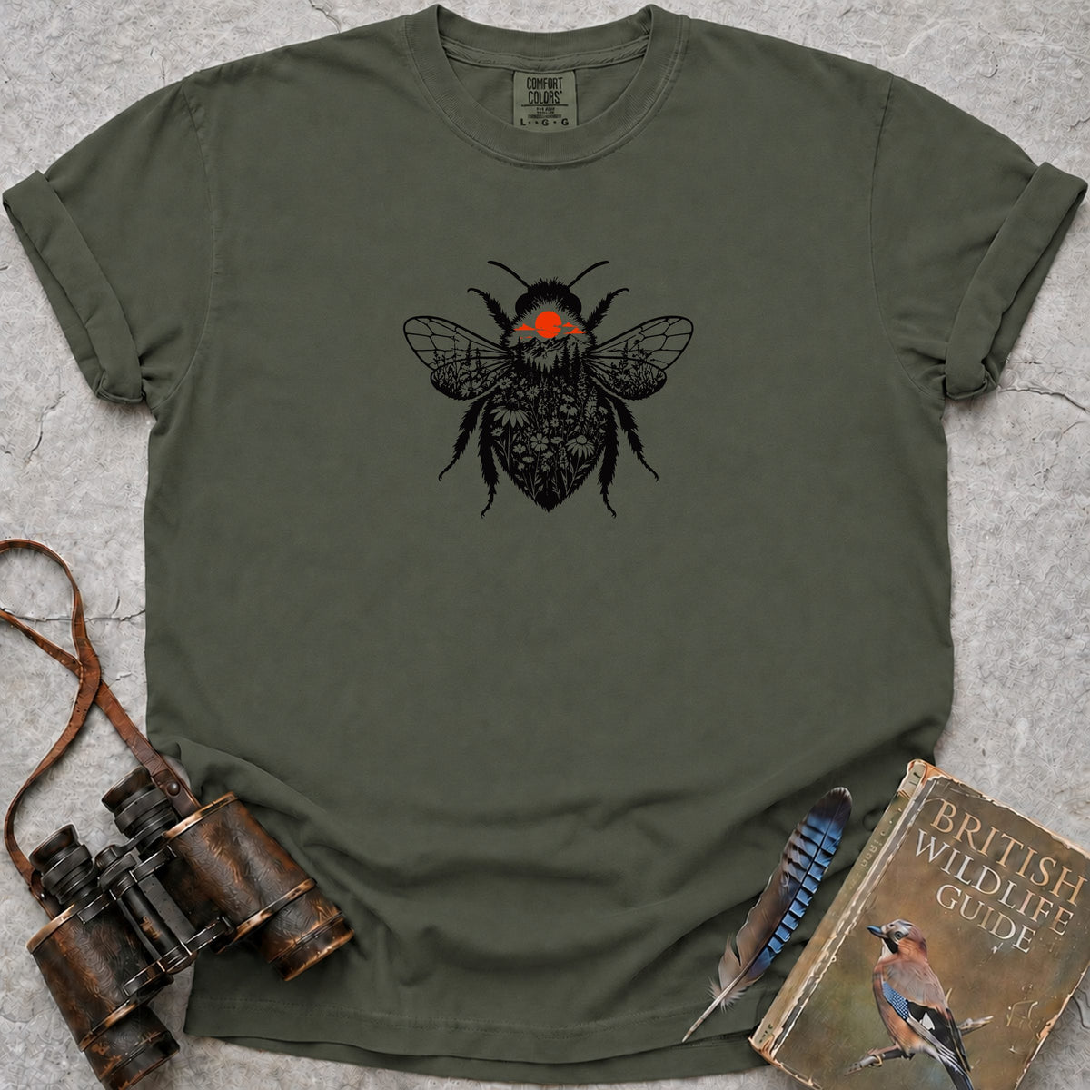 flower-bee — moss
