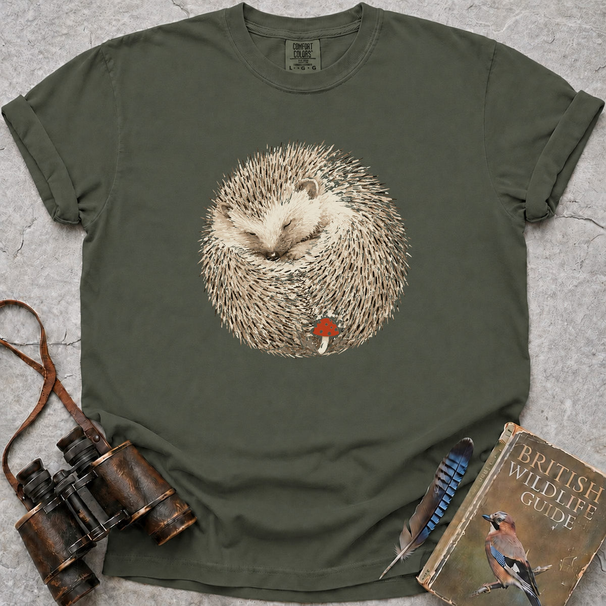 fly-agaric-hedgehog — moss