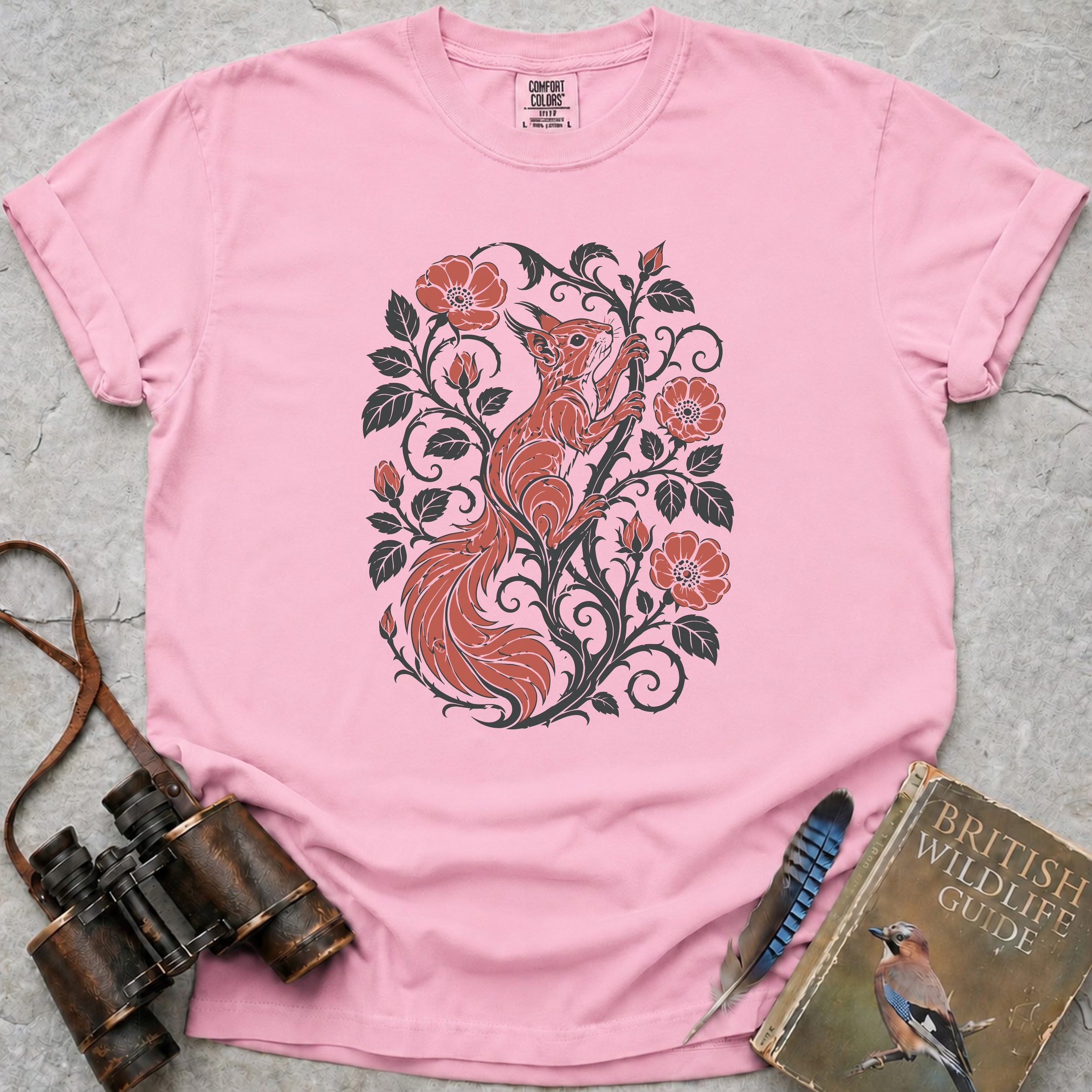 Folk Art Squirrel T-Shirt — blossom