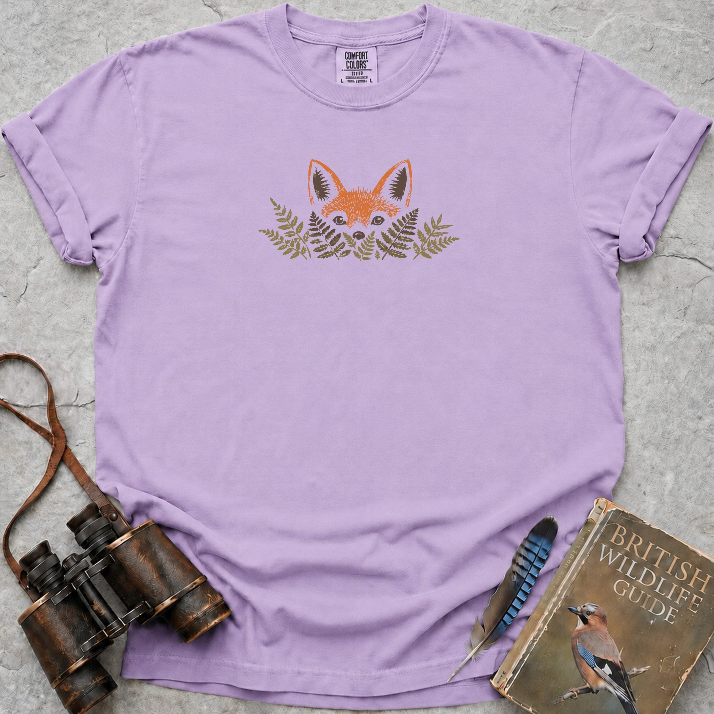 Fox Cub Peek A Boo T-Shirt — orchid