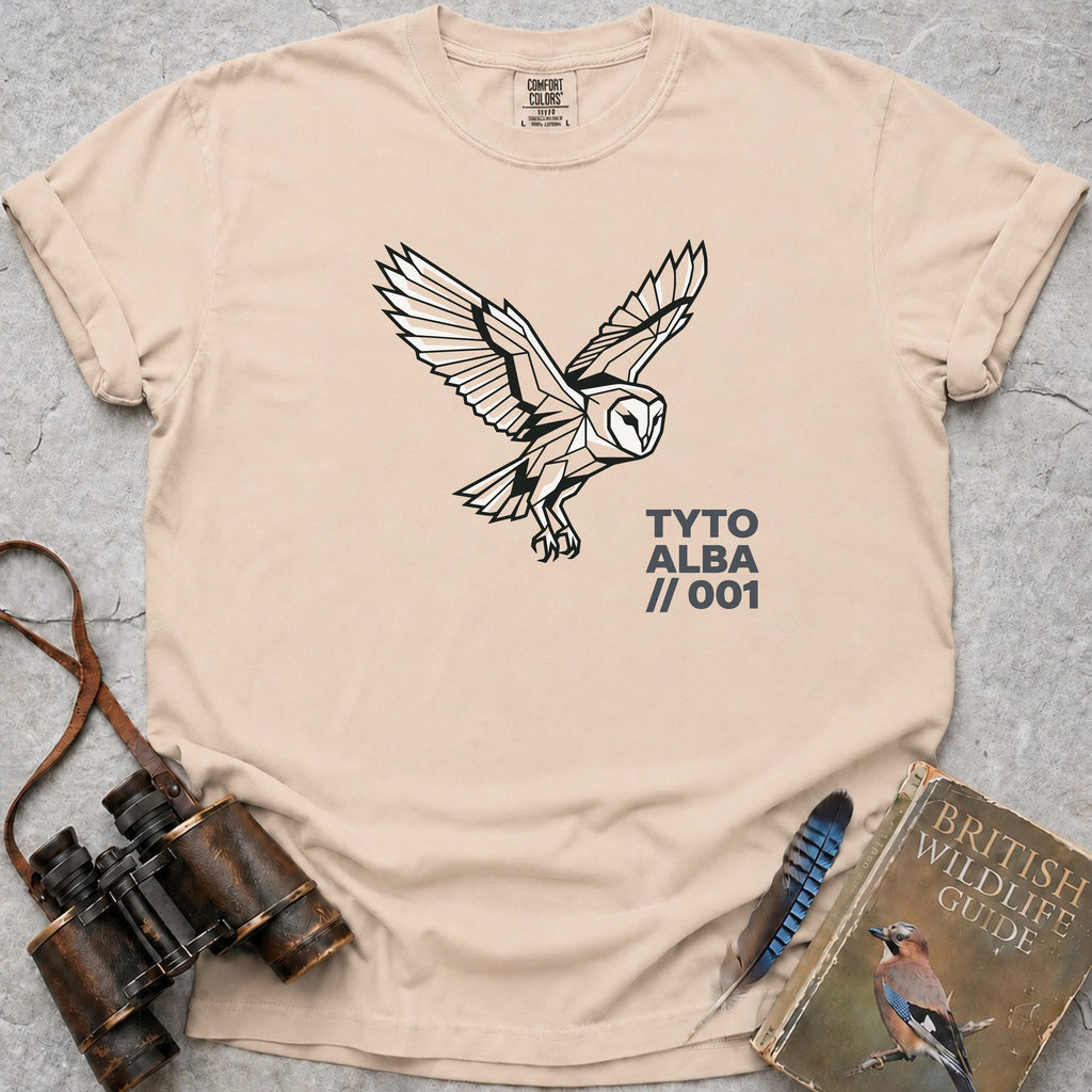Geometric Barn Owl T-Shirt — ivory