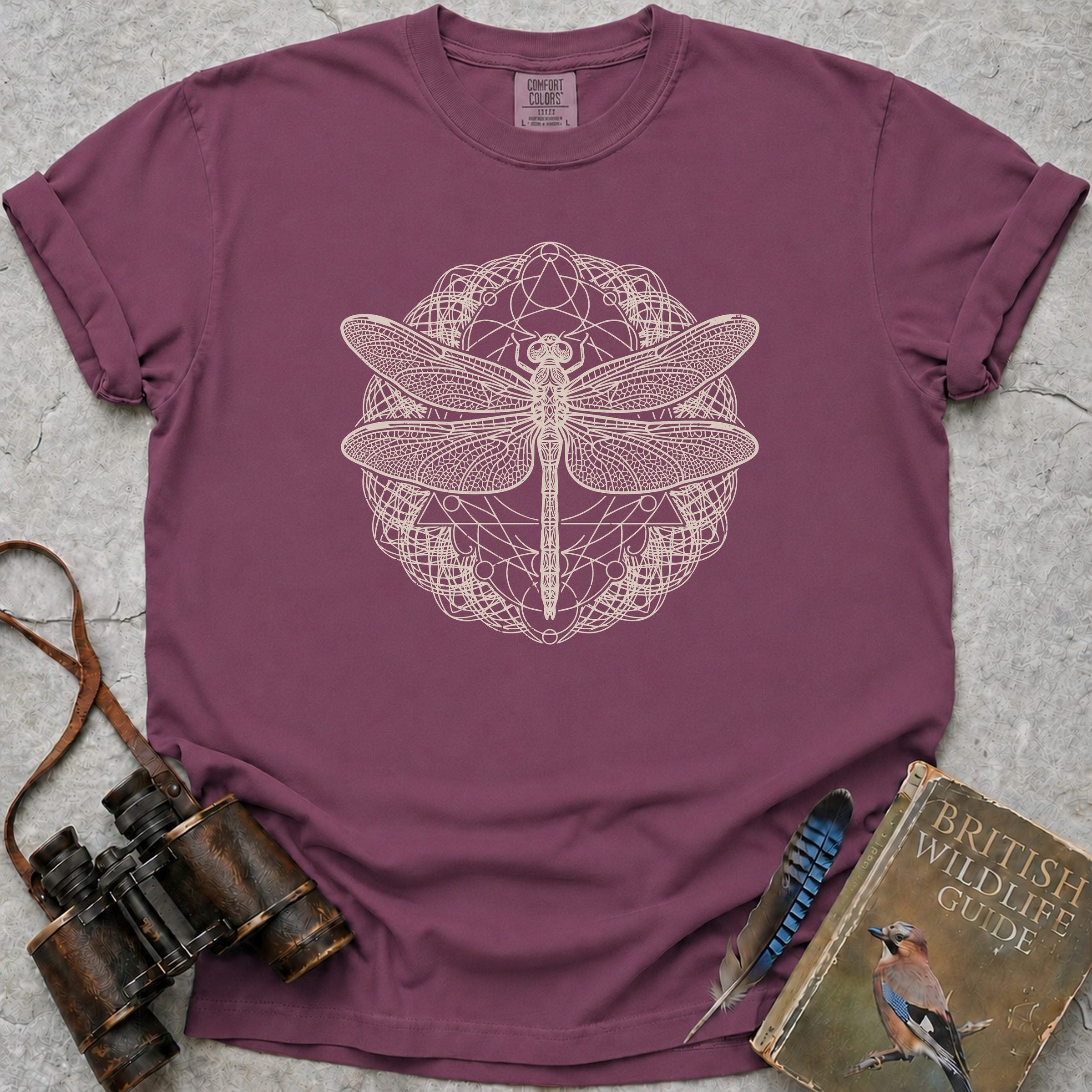 Geometric Dragonfly T-Shirt — berry