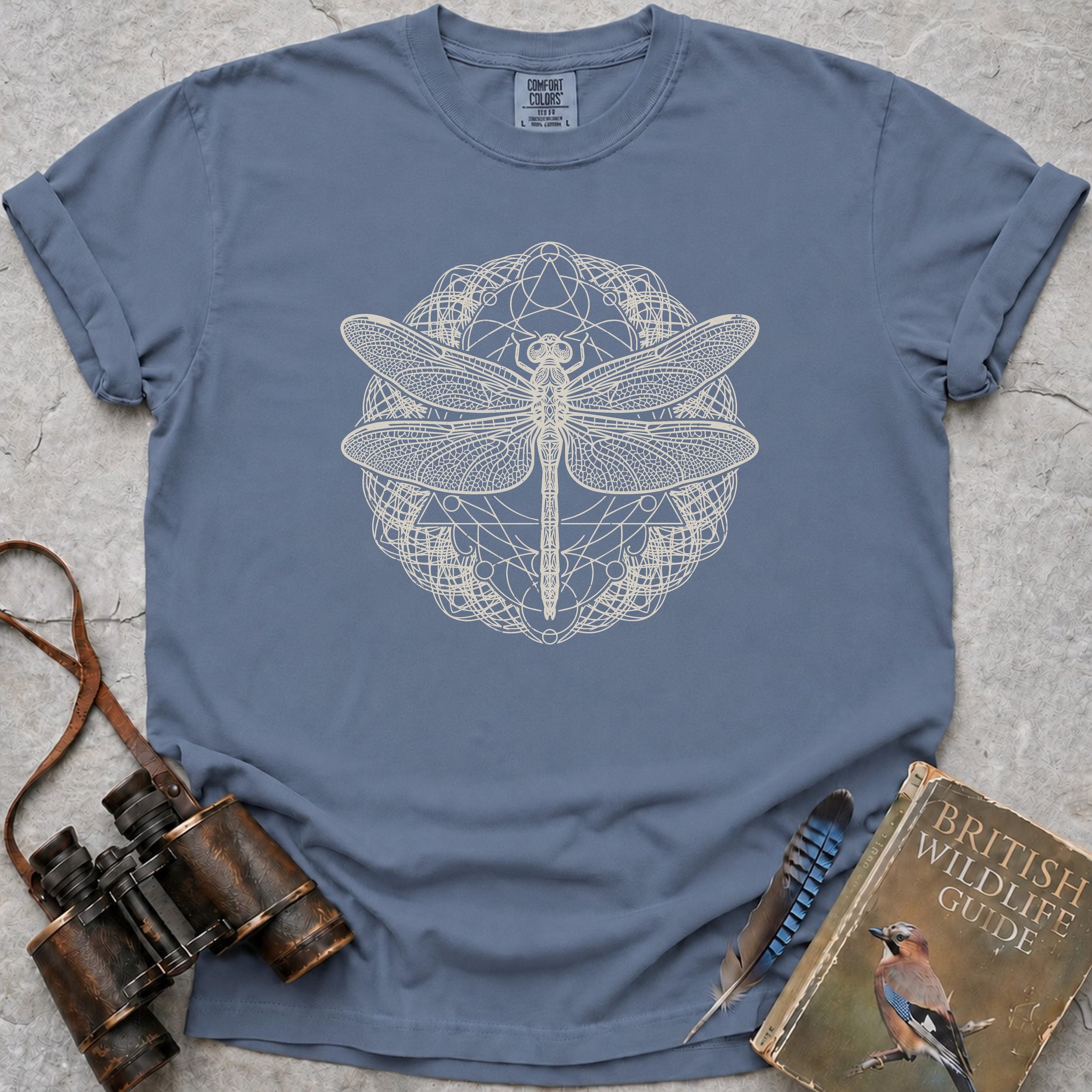 Geometric Dragonfly T-Shirt — blue jean
