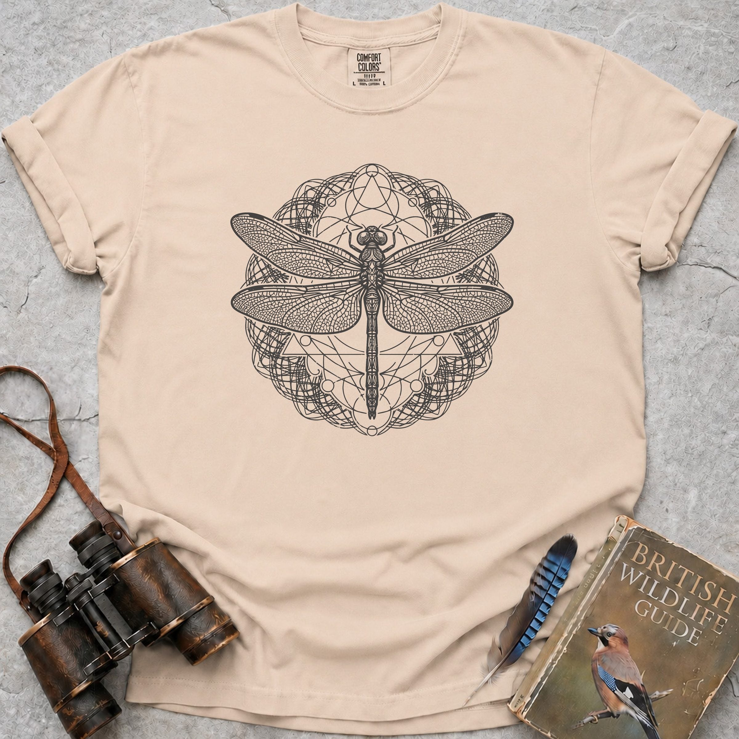 Geometric Dragonfly T-Shirt — ivory