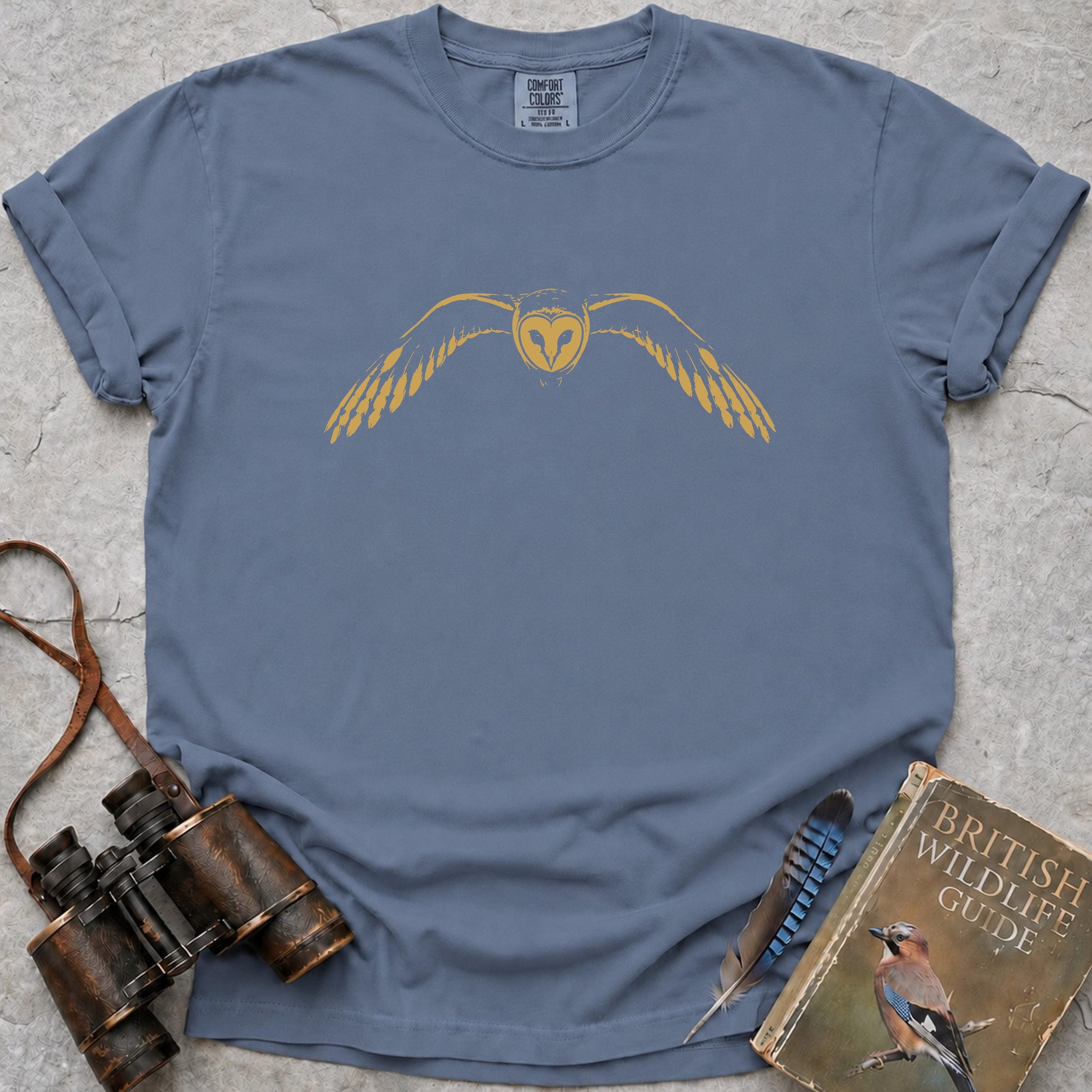 Golden Barn Owl T-Shirt — blue jean