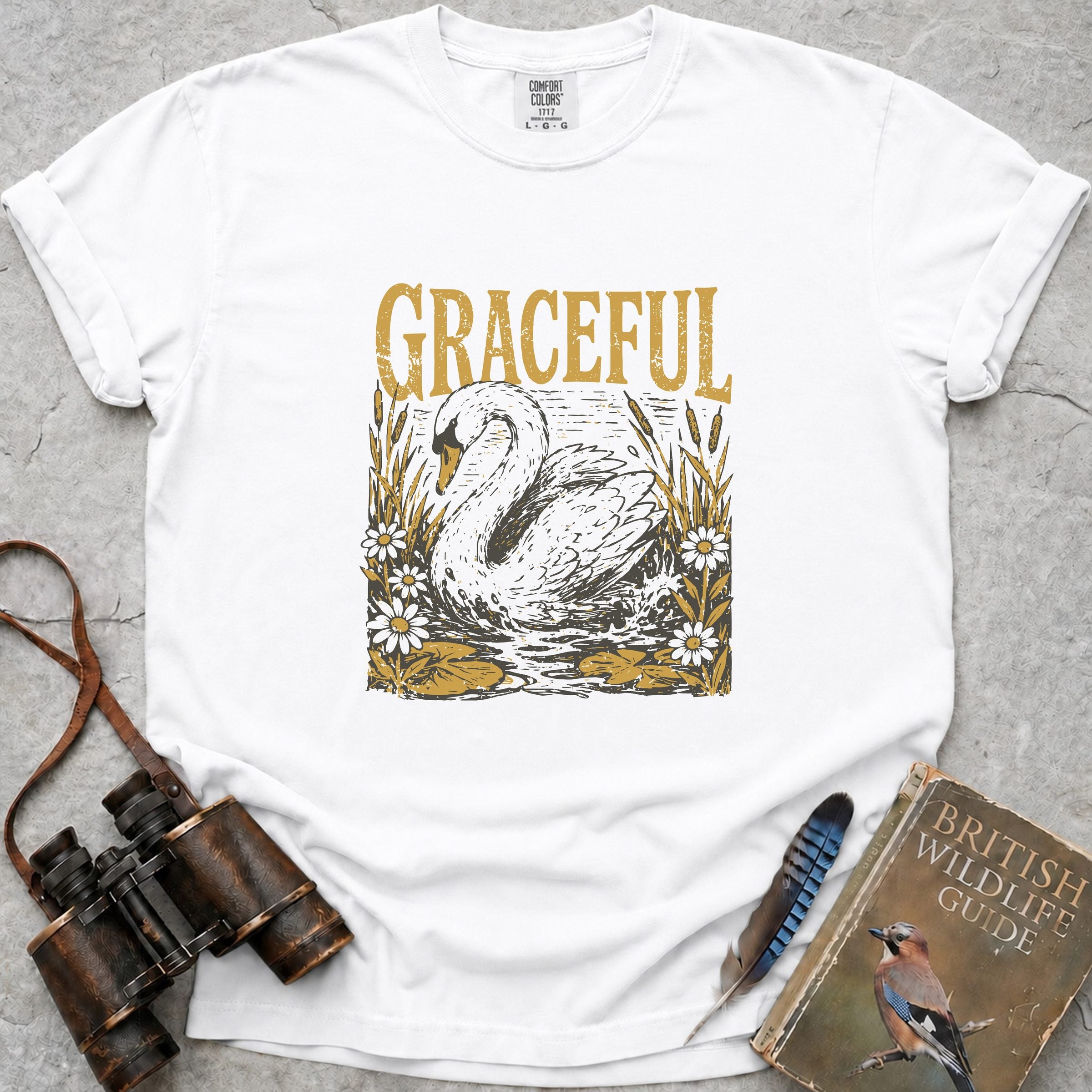 Graceful Swan T-Shirt — white