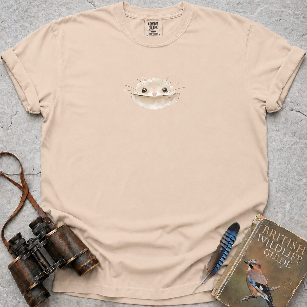 Hazelnut Peeping Dormouse T-Shirt — ivory