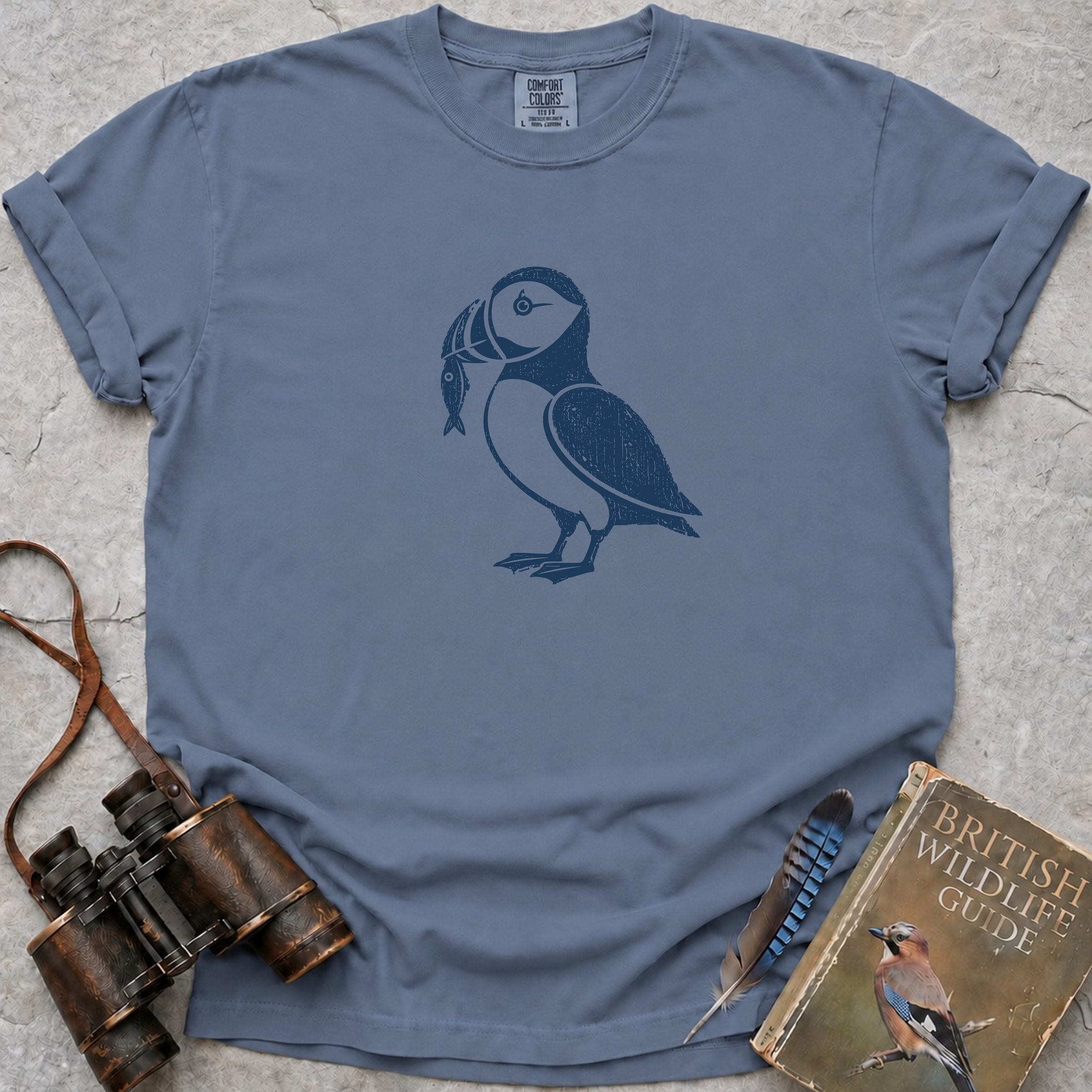 Hungry Puffin T-Shirt — blue jean