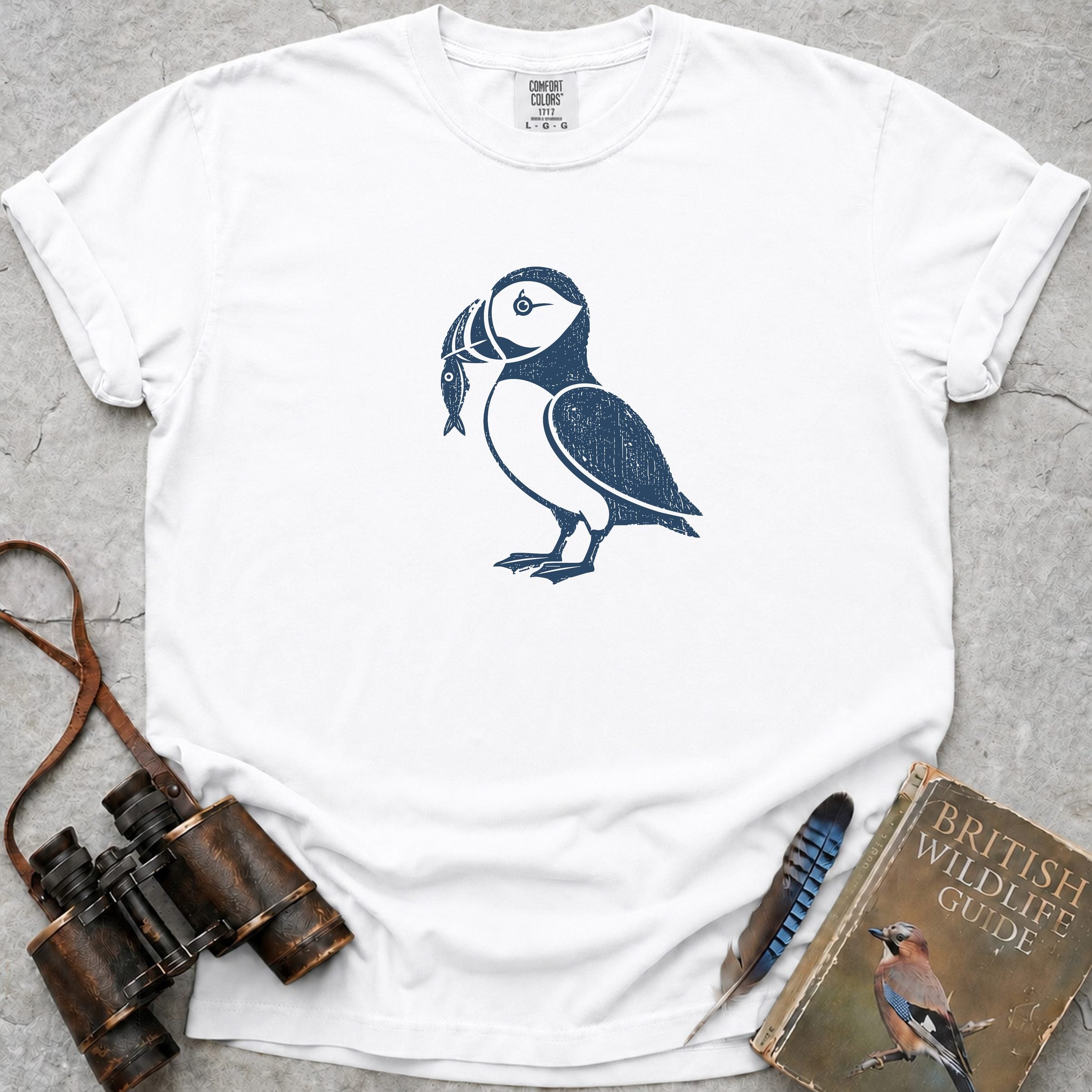 Hungry Puffin T-Shirt — white