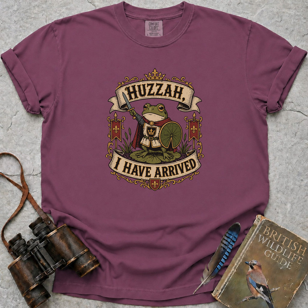 Huzzah, I Have Arrived Frog T-Shirt — berry