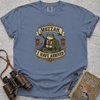 Huzzah, I Have Arrived Frog T-Shirt — blue jean