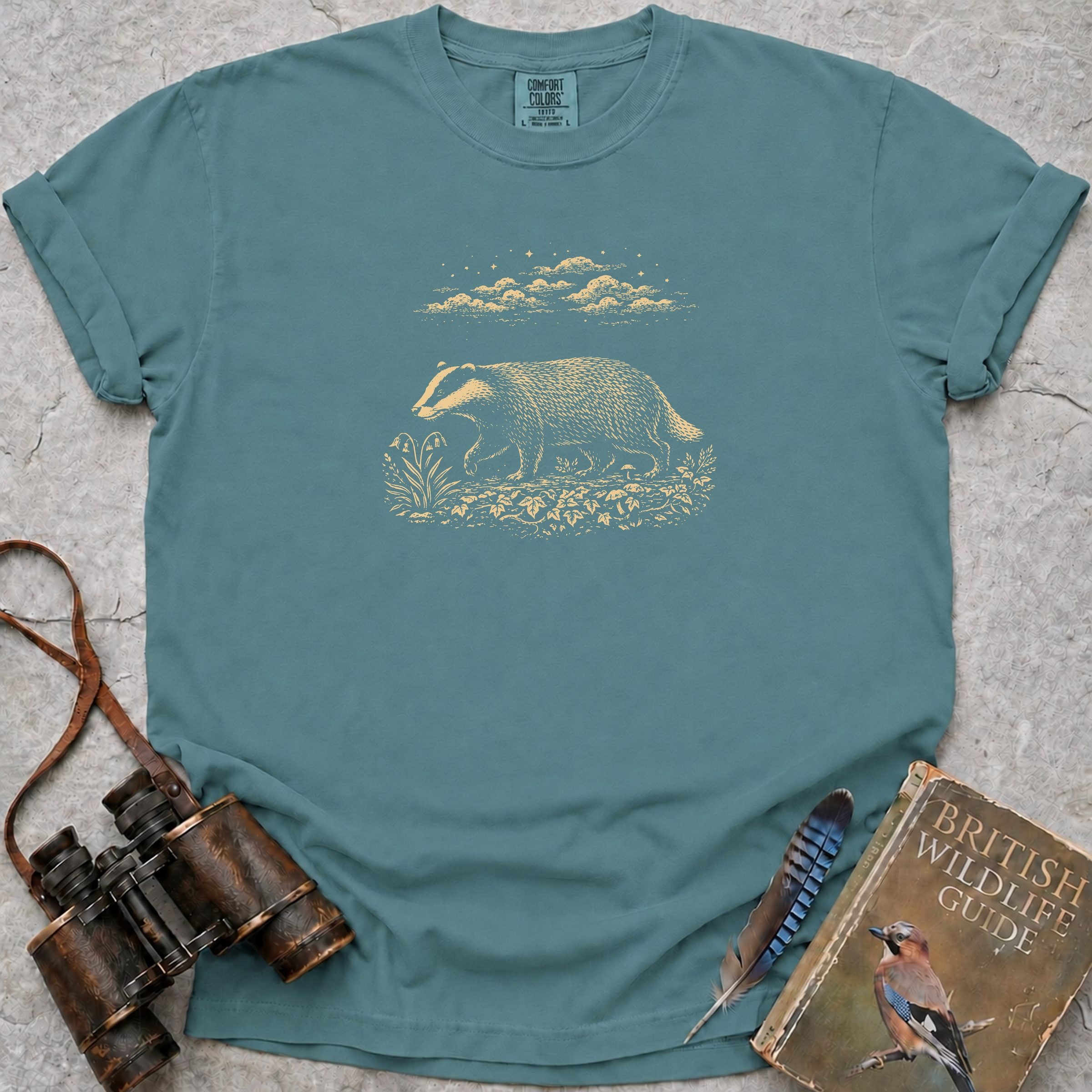 Moonlit Badger T-Shirt — seafoam
