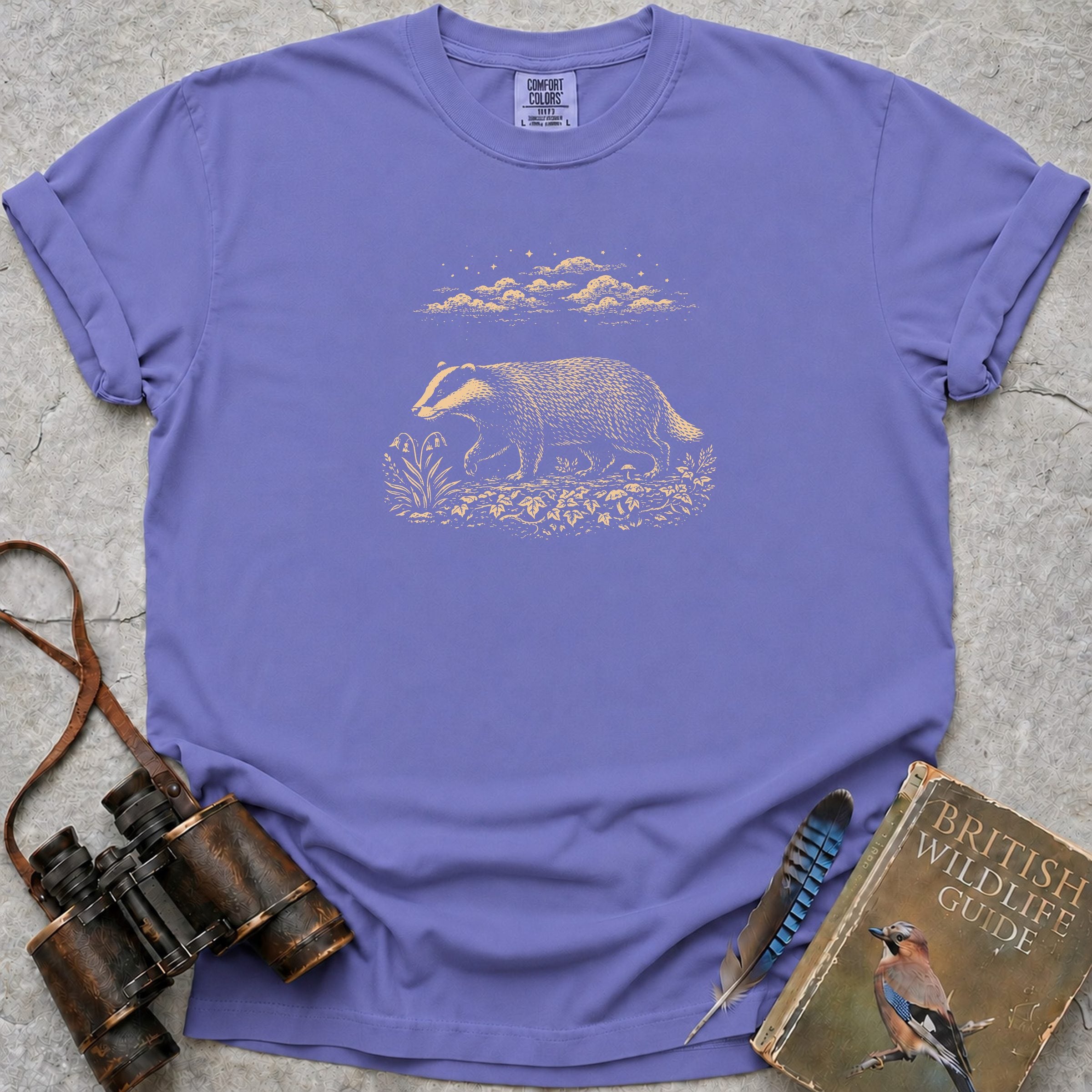 Moonlit Badger T-Shirt — violet