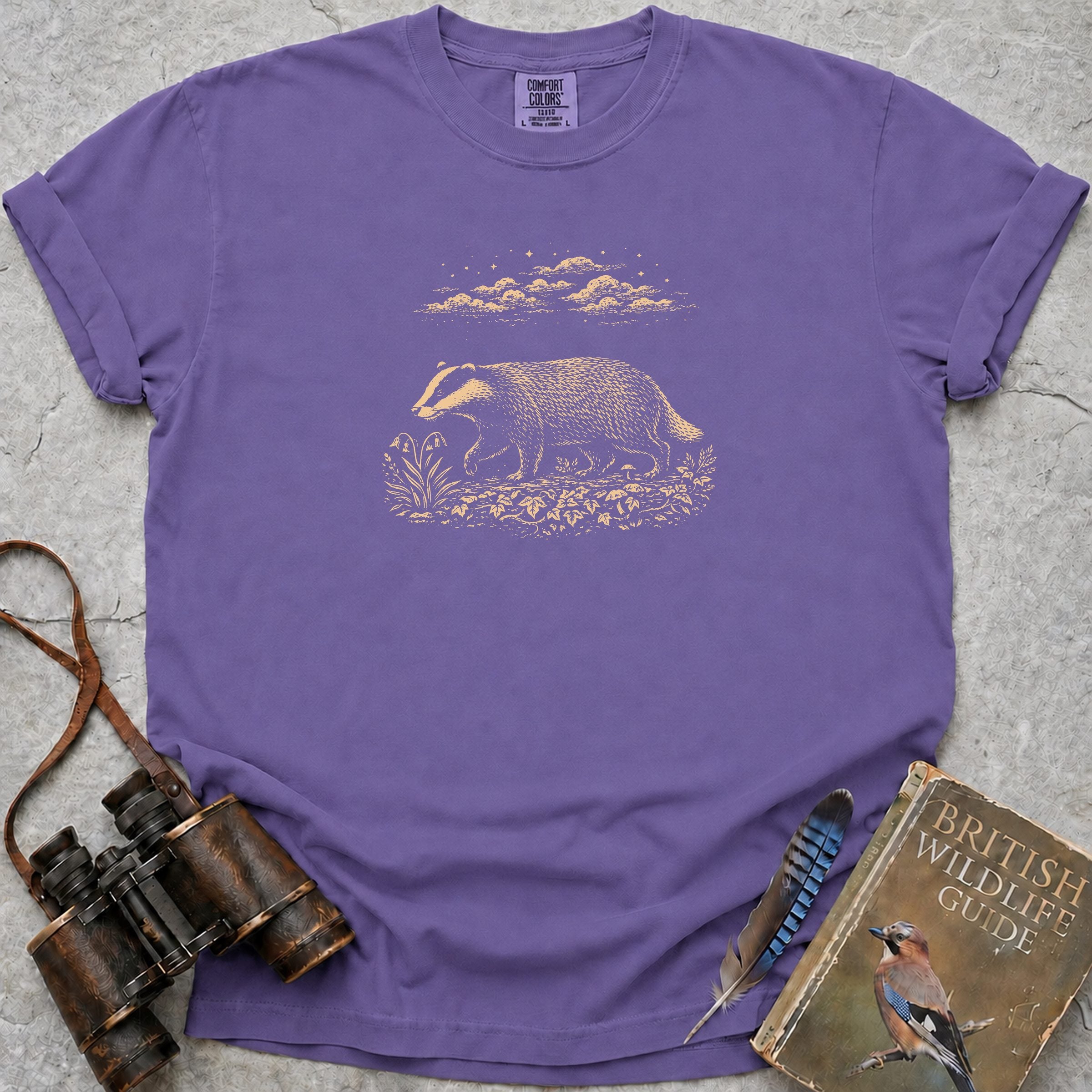 Moonlit Badger T-Shirt — violet