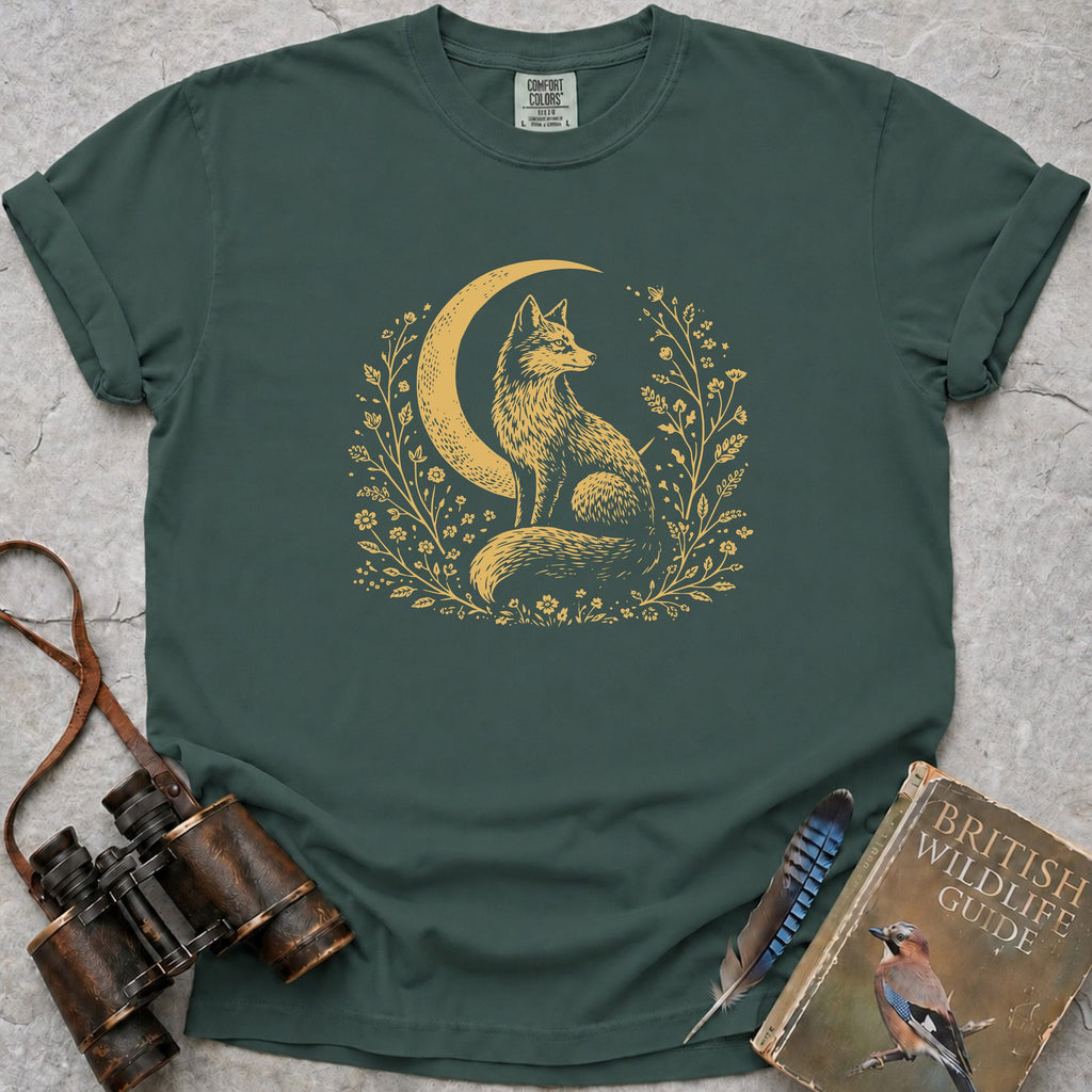 Moonlit Fox T-Shirt — blue spruce