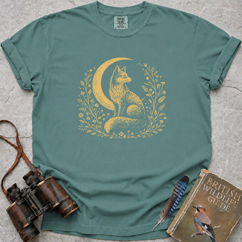 Moonlit Fox T-Shirt — seafoam