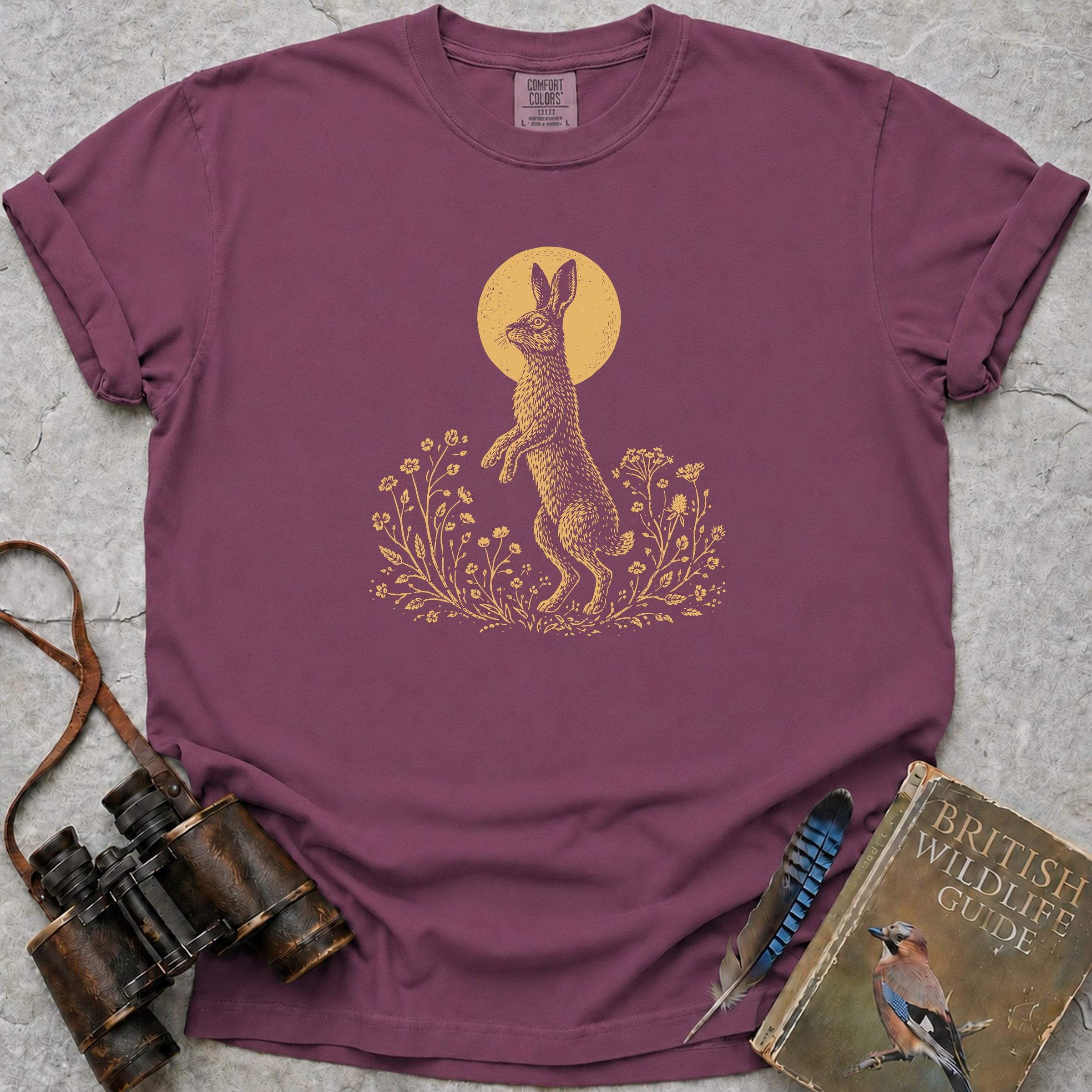 Moonlit Hare T-Shirt — berry