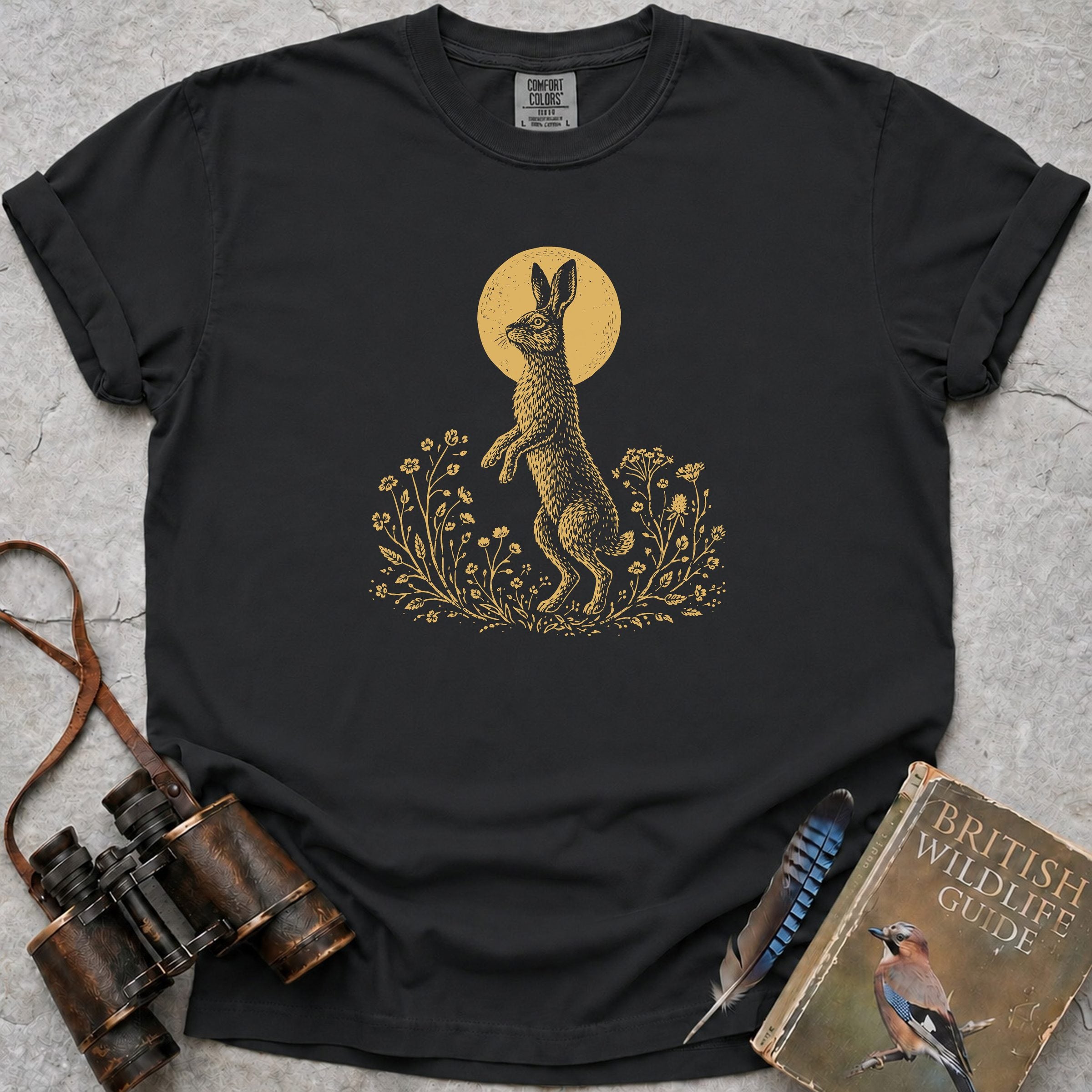 Moonlit Hare T-Shirt — black