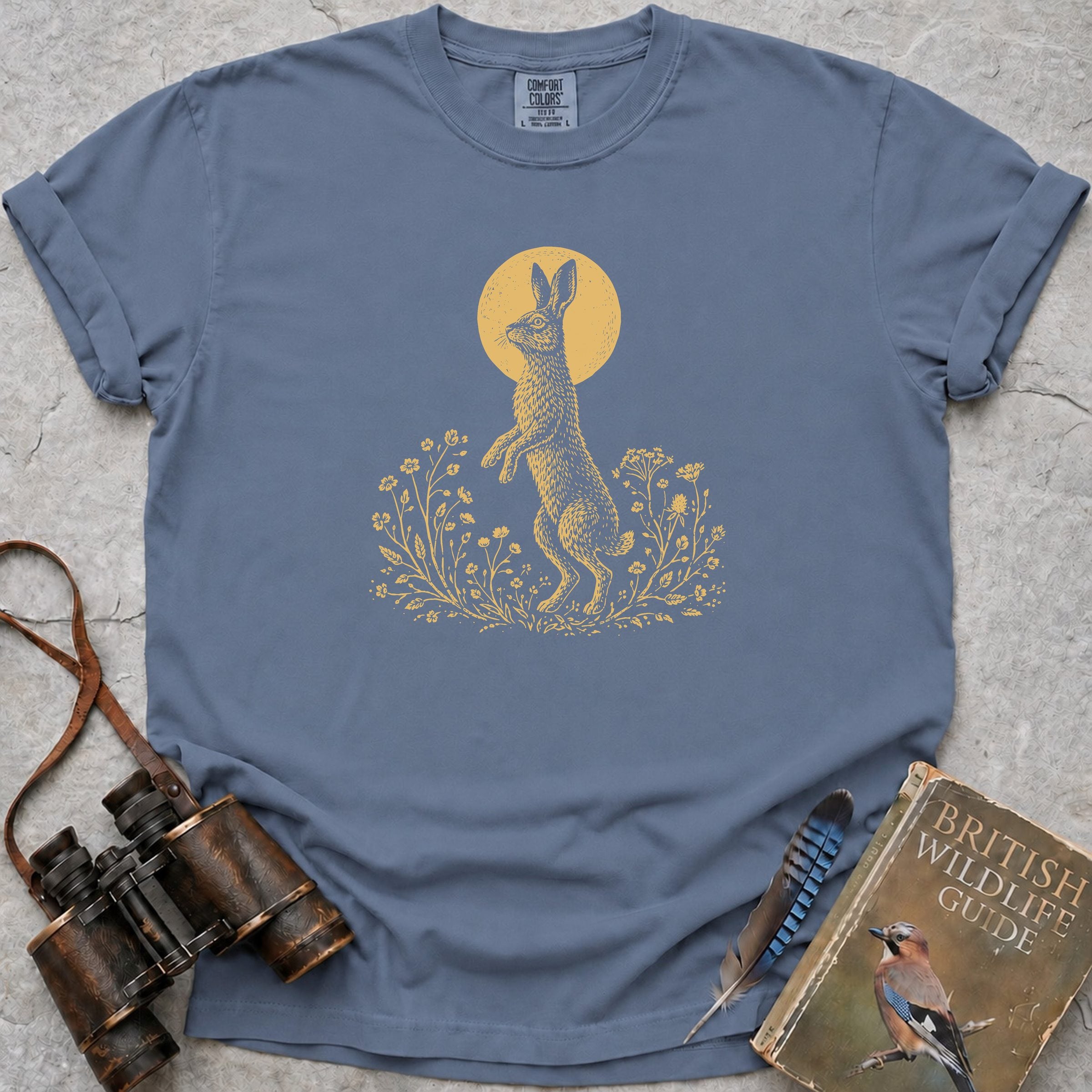 Moonlit Hare T-Shirt — blue jean