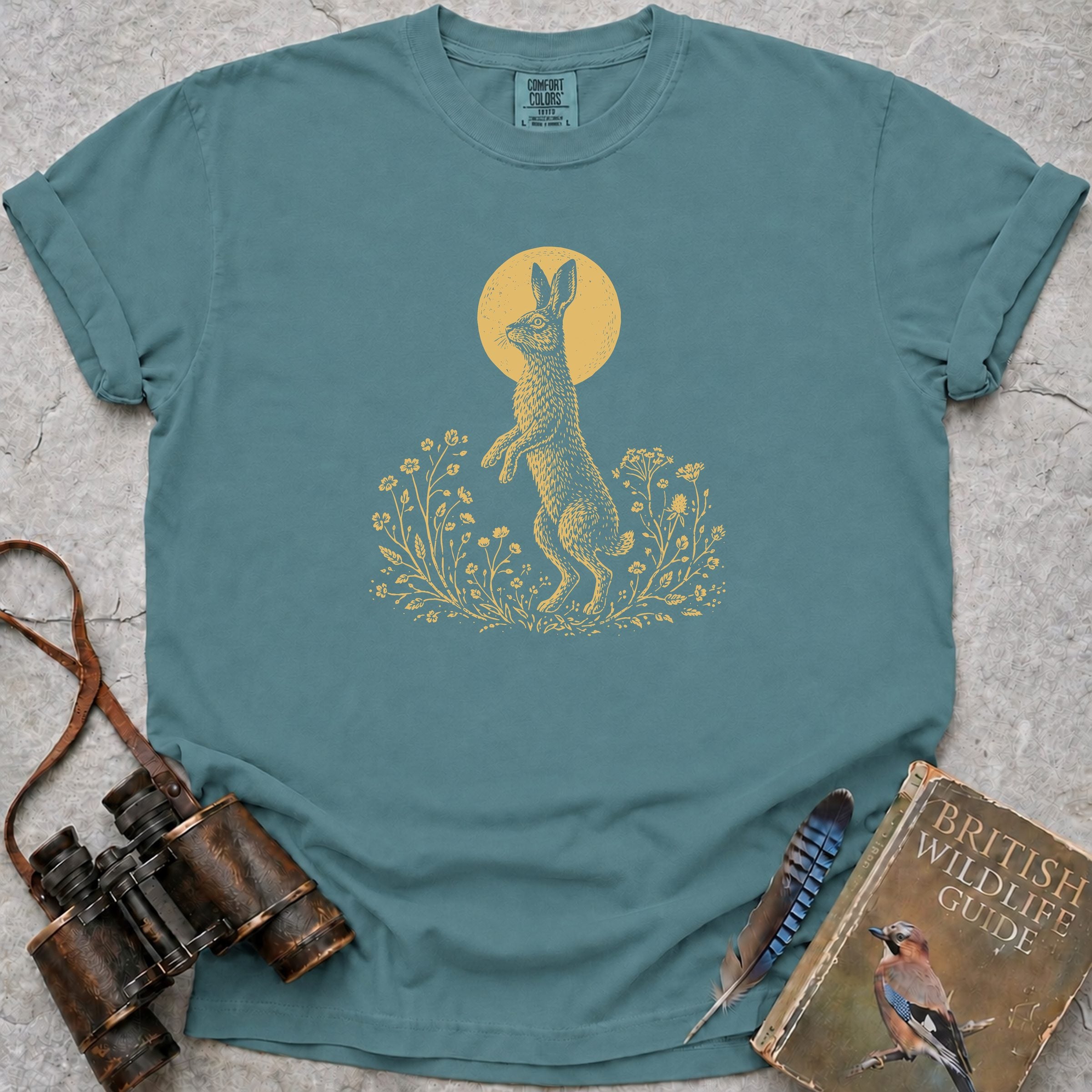 Moonlit Hare T-Shirt — seafoam