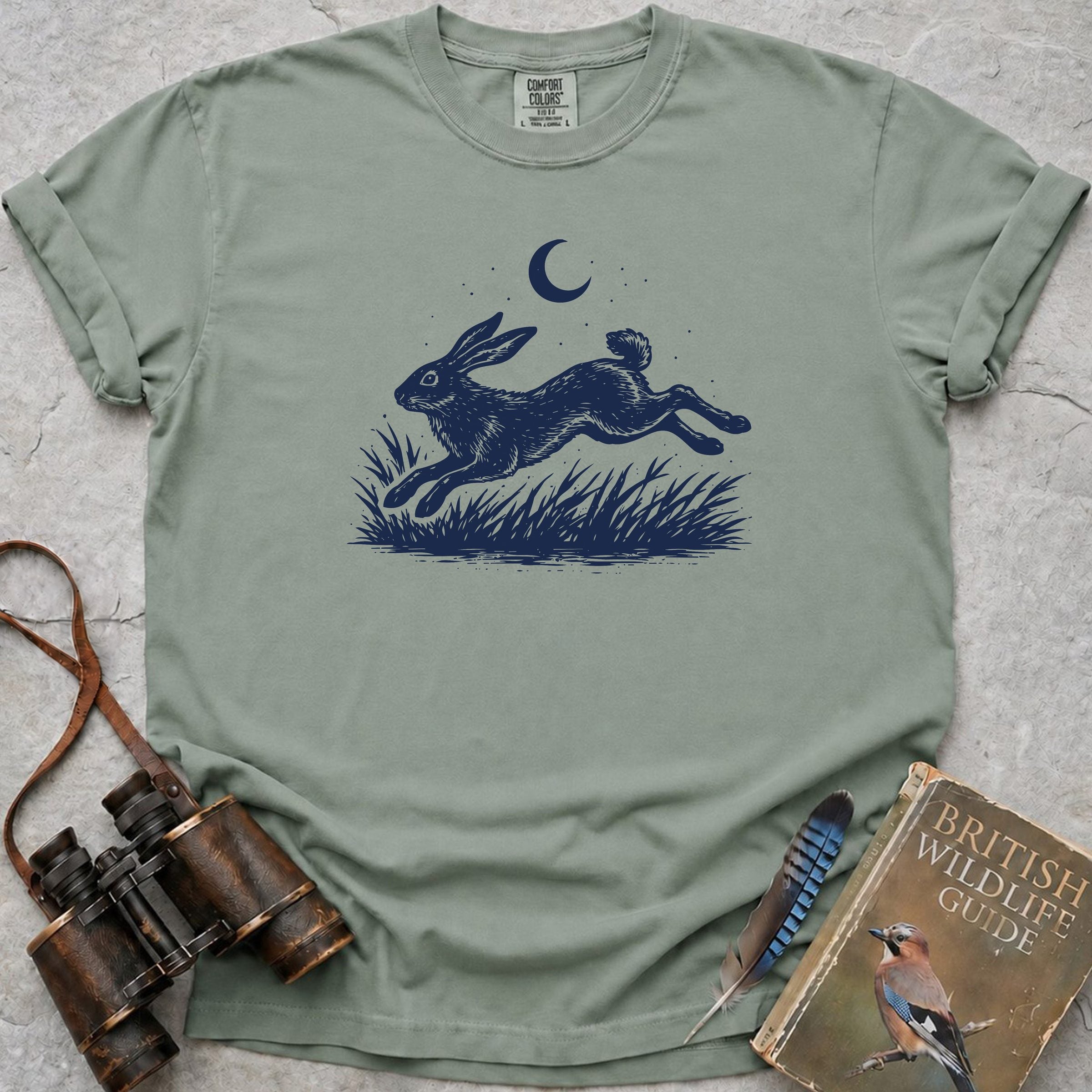 Moonlit Leaping Hare T-Shirt — bay