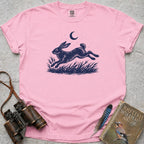 Moonlit Leaping Hare T-Shirt — blossom