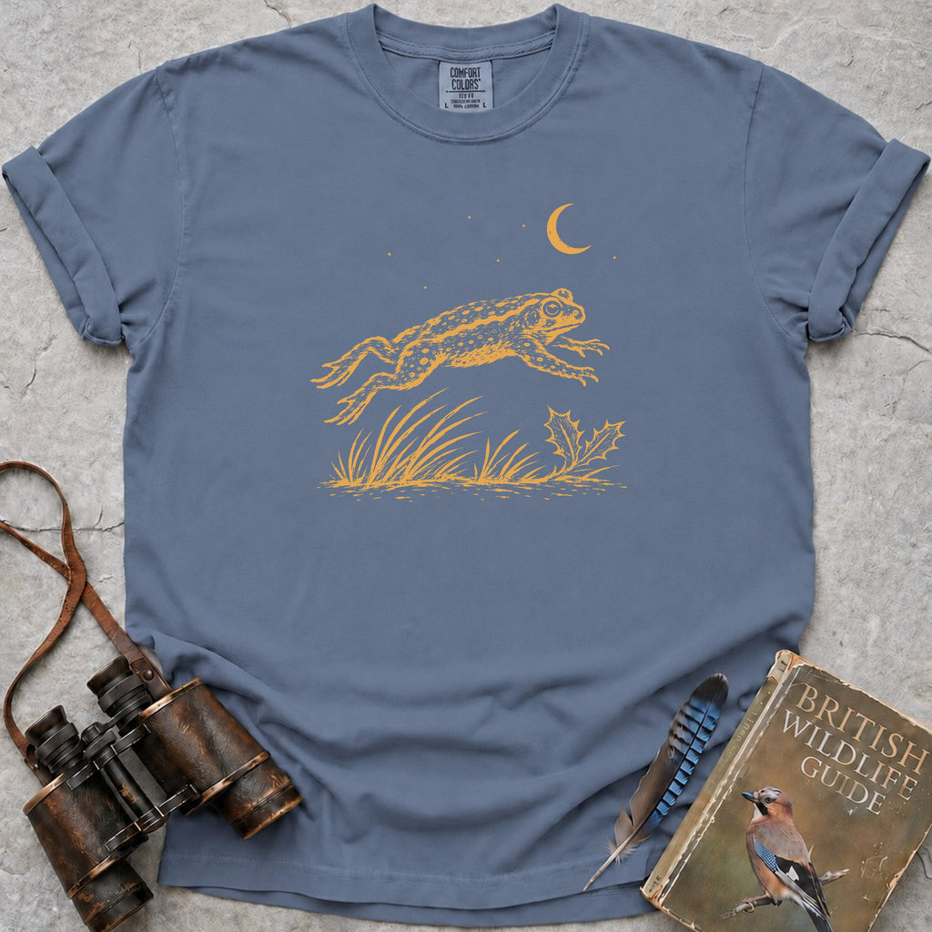 Moonlit Leaping Toad T-Shirt — blue jean