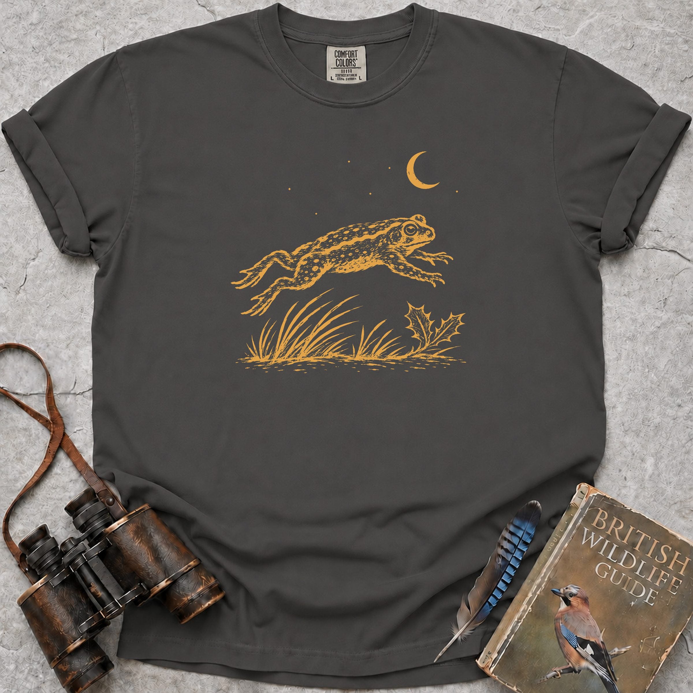 Moonlit Leaping Toad T-Shirt — pepper