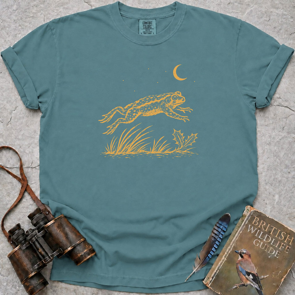 Moonlit Leaping Toad T-Shirt — seafoam