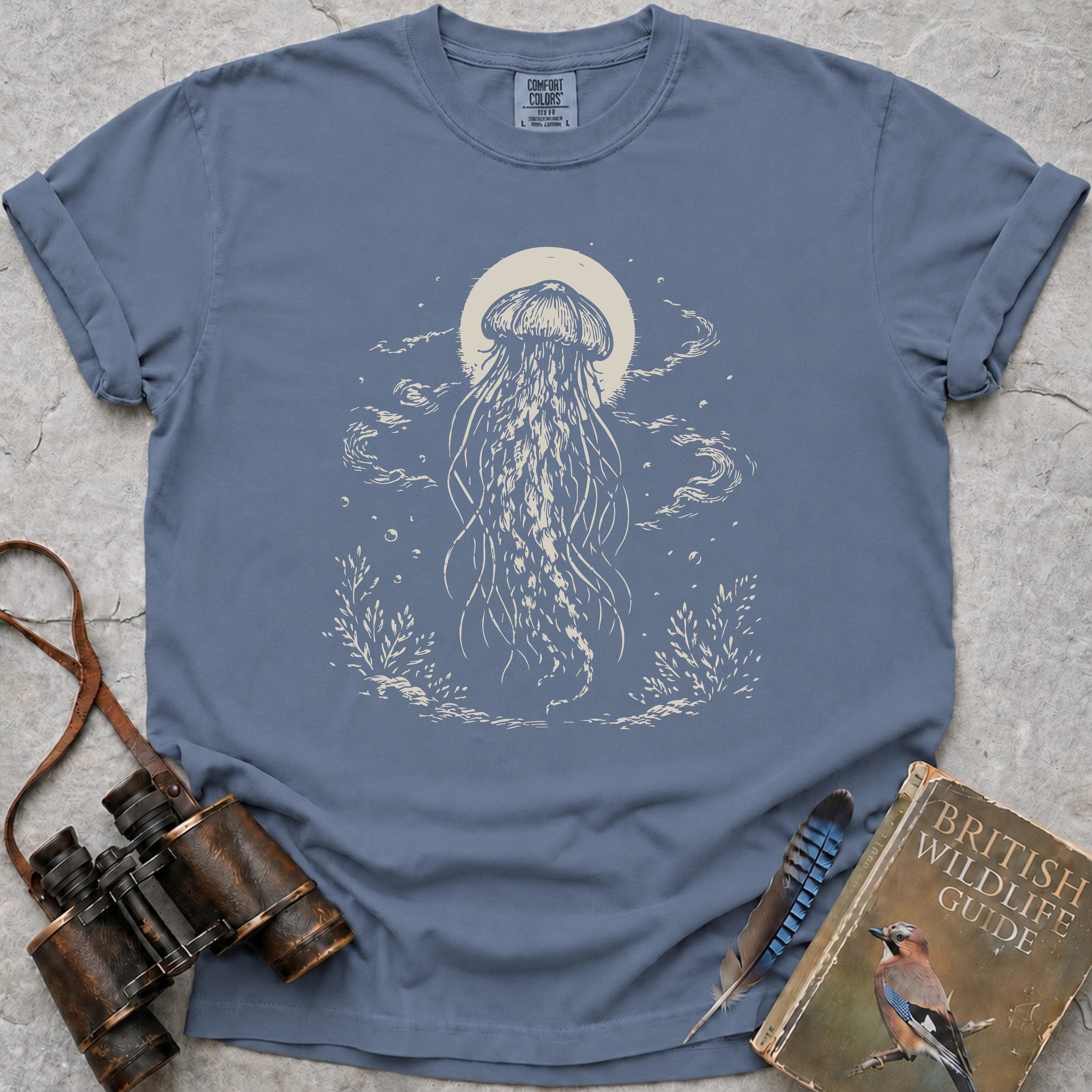 Moonlit Lion's Mane T-Shirt — blue jean