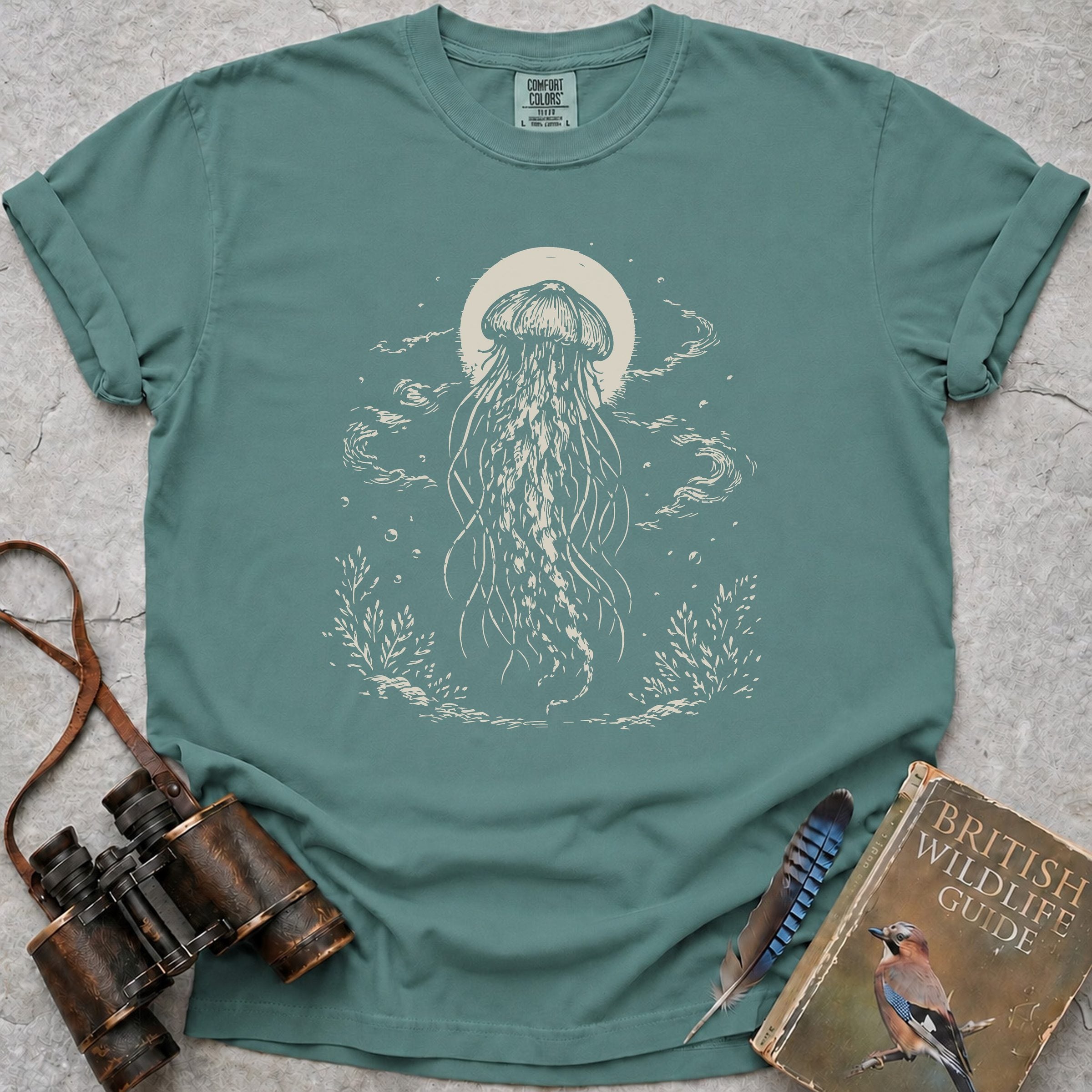 Moonlit Lion's Mane T-Shirt — seafoam