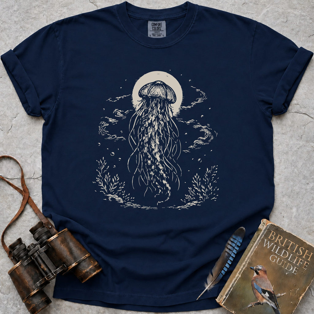 Moonlit Lion's Mane T-Shirt — true navy