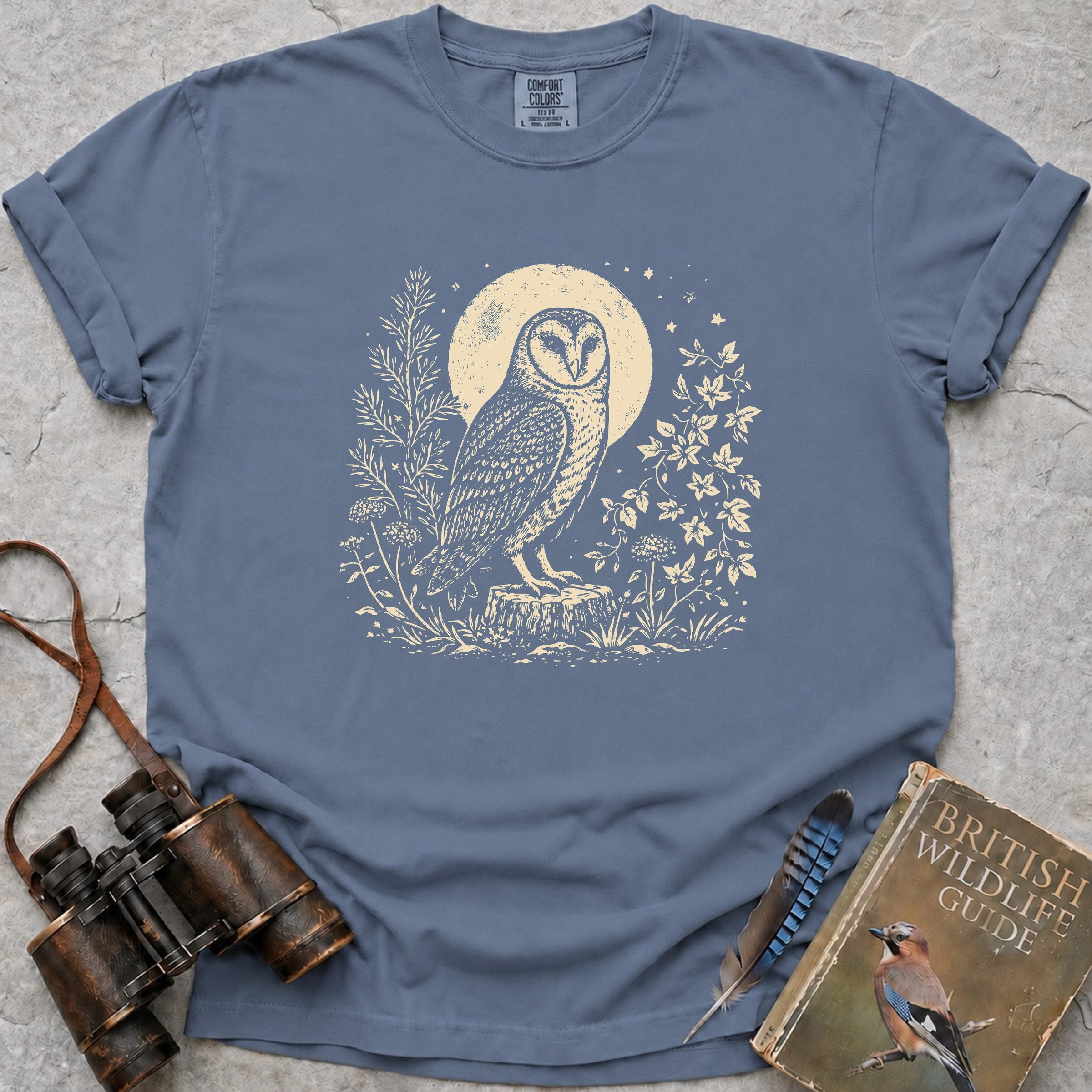 Moonlit Owl T-Shirt — blue jean