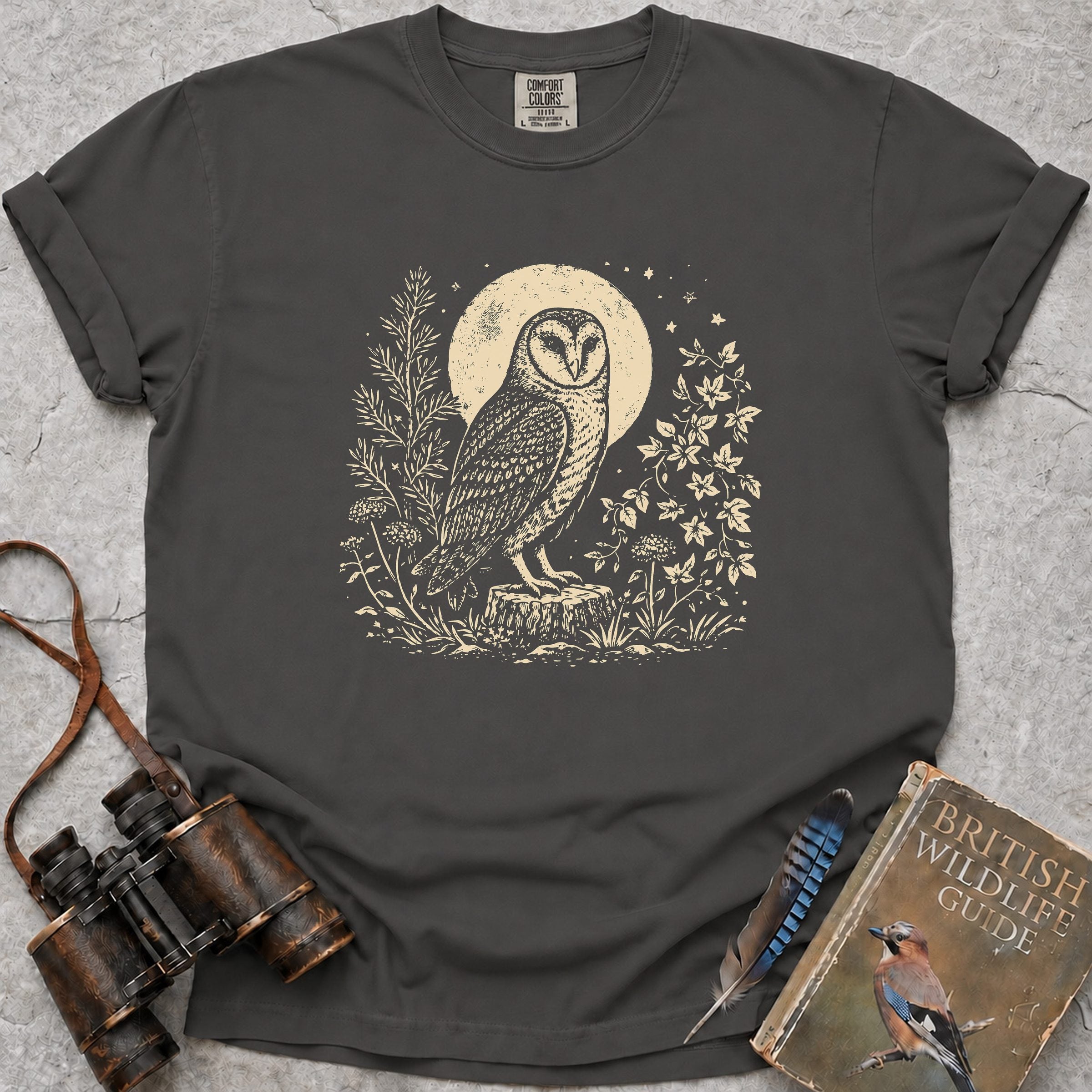 Moonlit Owl T-Shirt — pepper