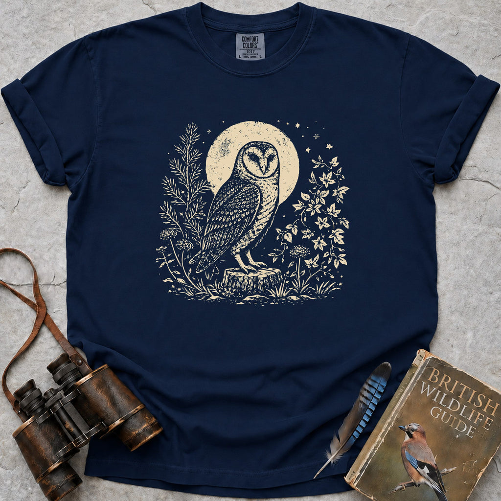 Moonlit Owl T-Shirt — true navy