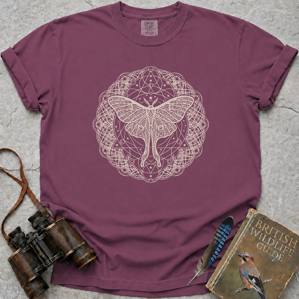 Moth Mandala T-Shirt — berry