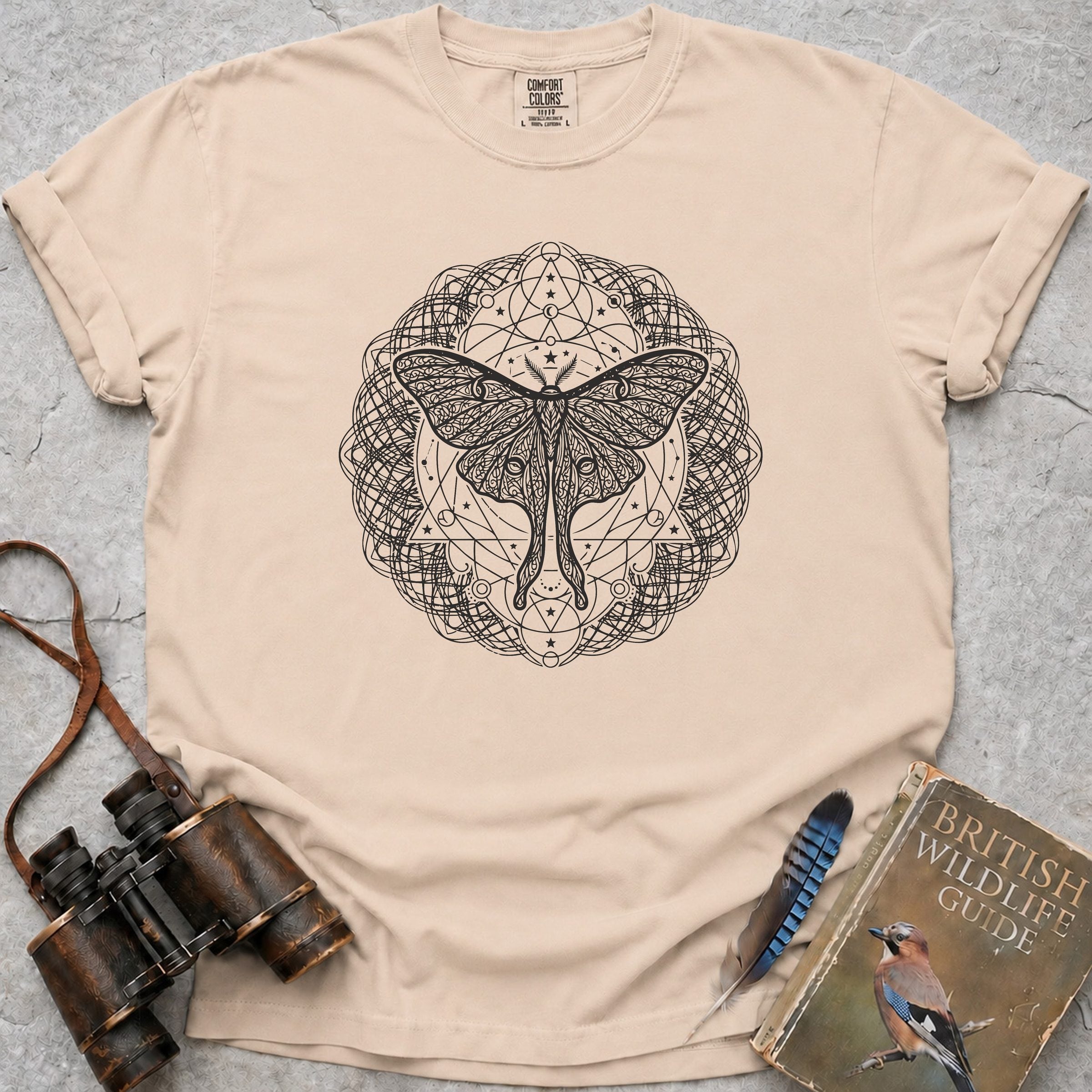 Moth Mandala T-Shirt — ivory