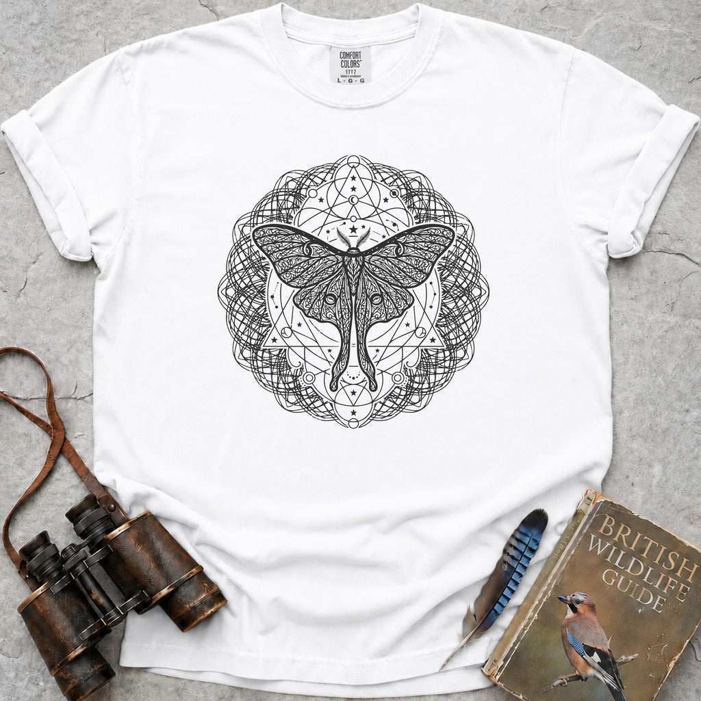 Moth Mandala T-Shirt — white