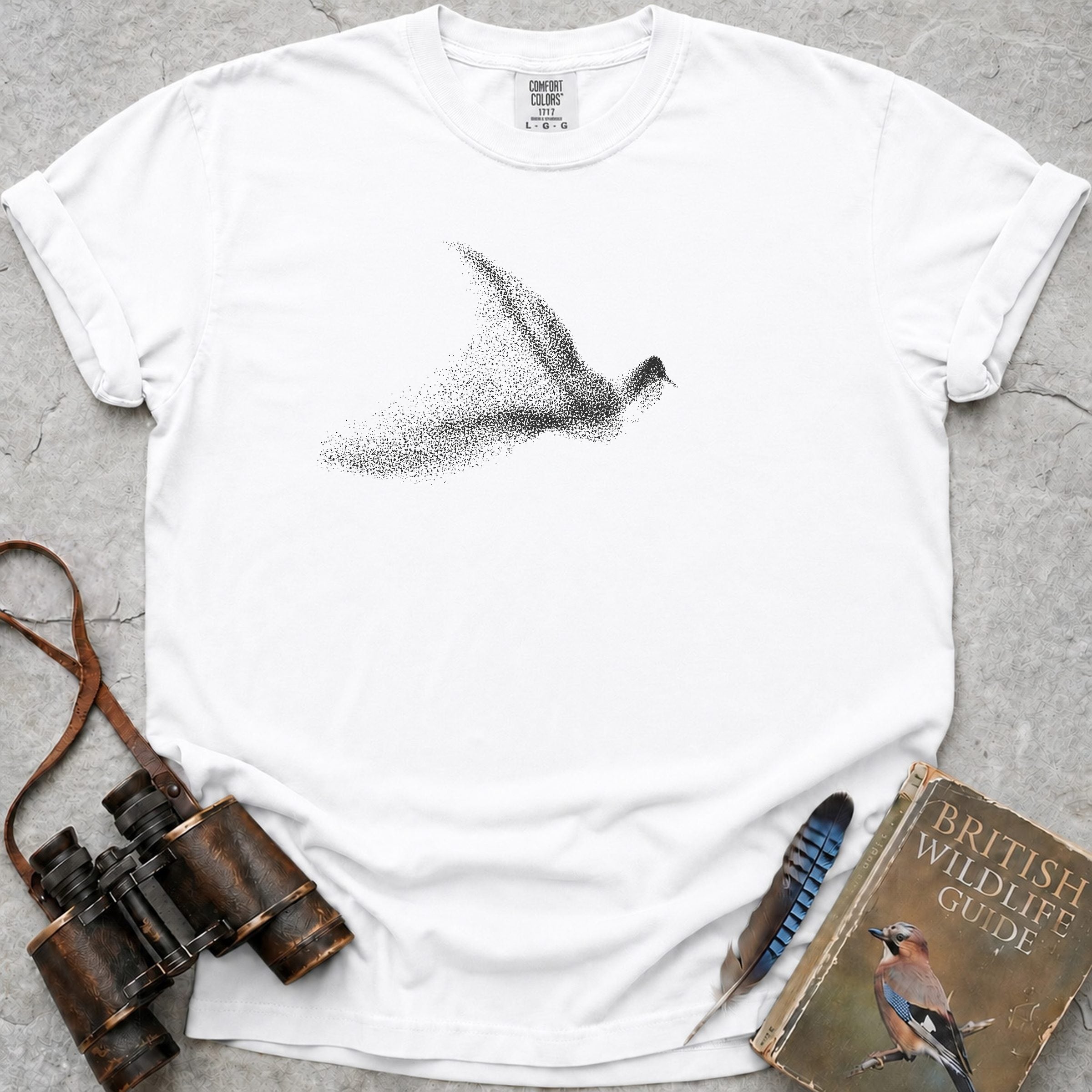 Murmuration Bird T-Shirt — white