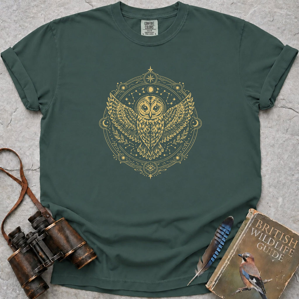 Mystical Owl T-Shirt — blue spruce
