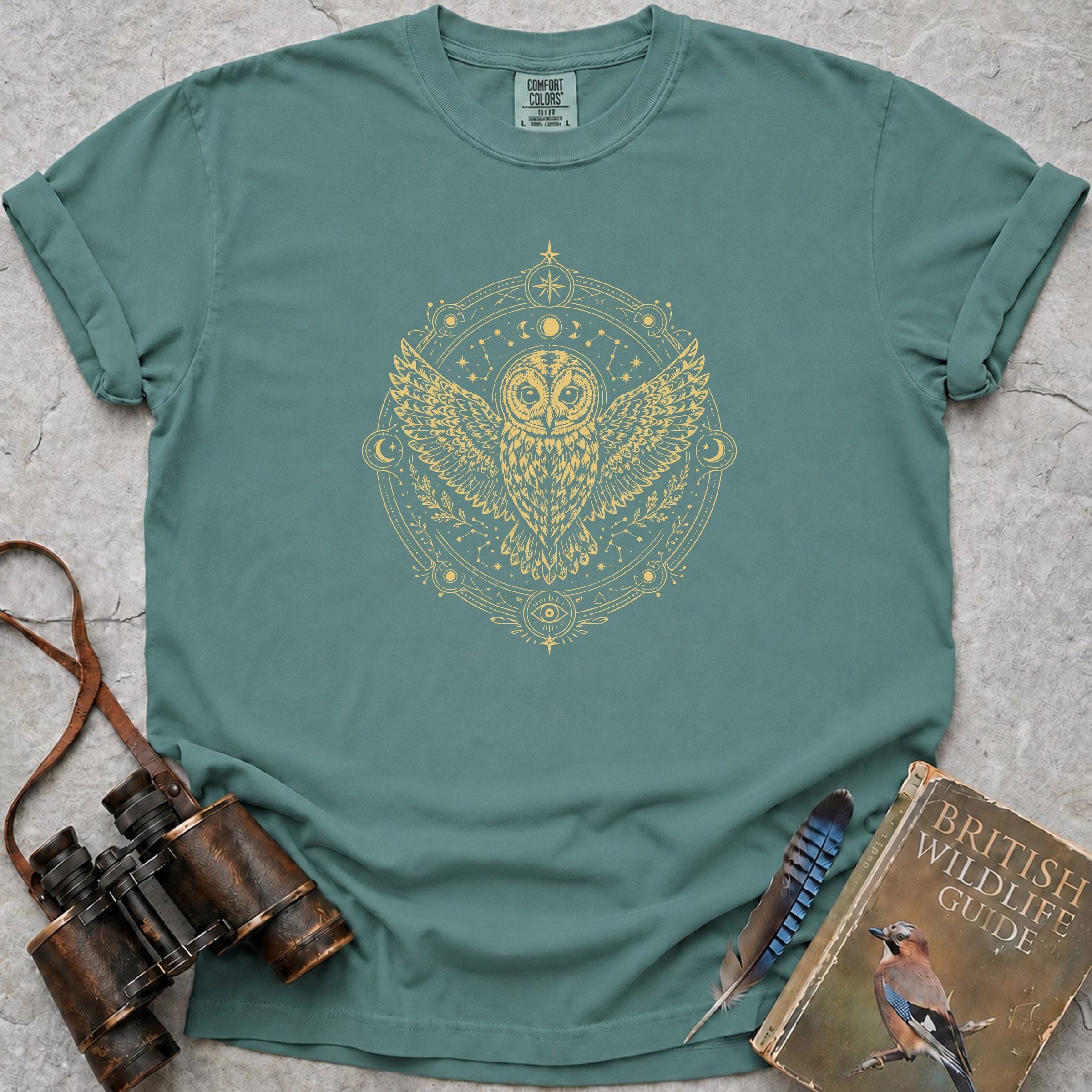 Mystical Owl T-Shirt — seafoam