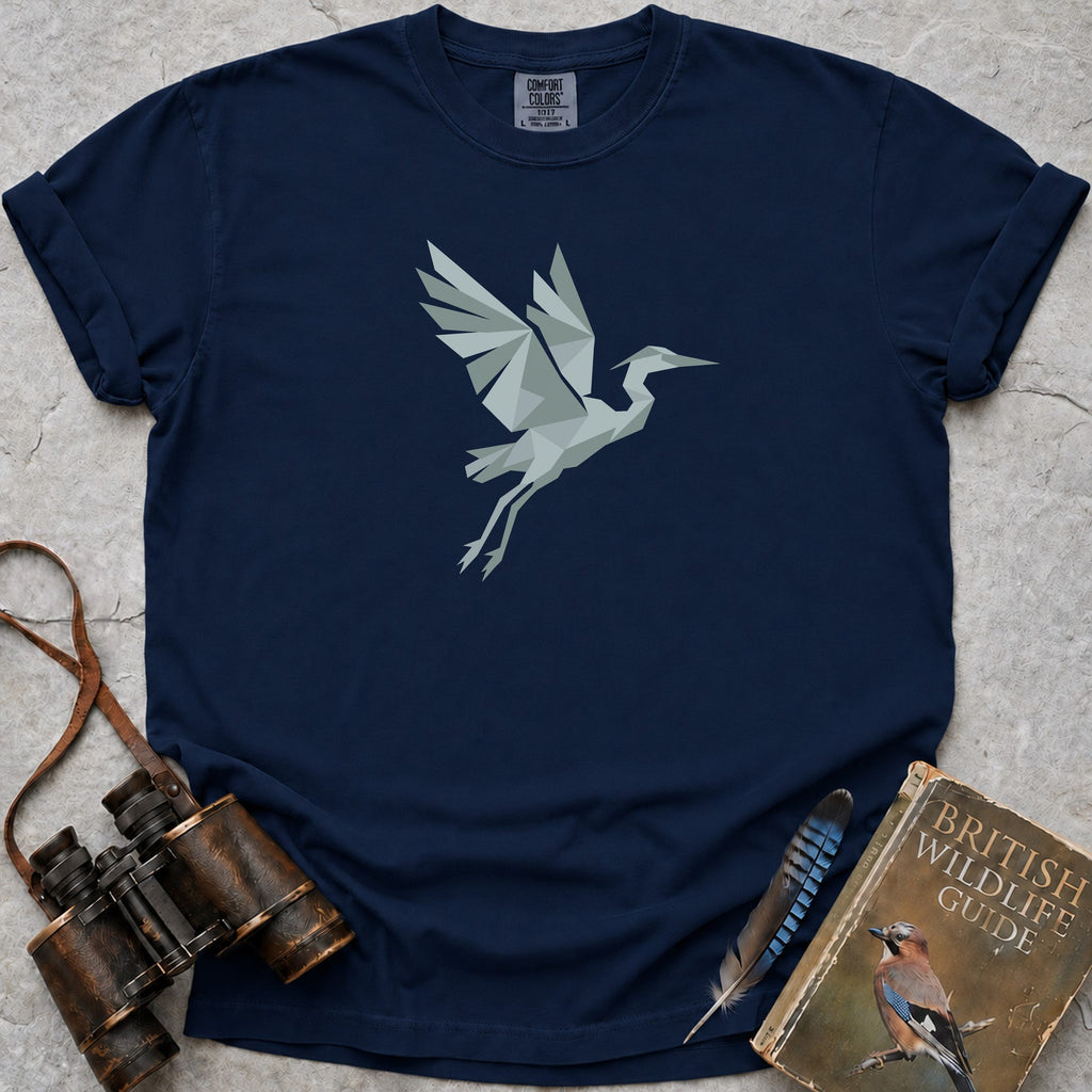 Origami Heron T-Shirt — true navy