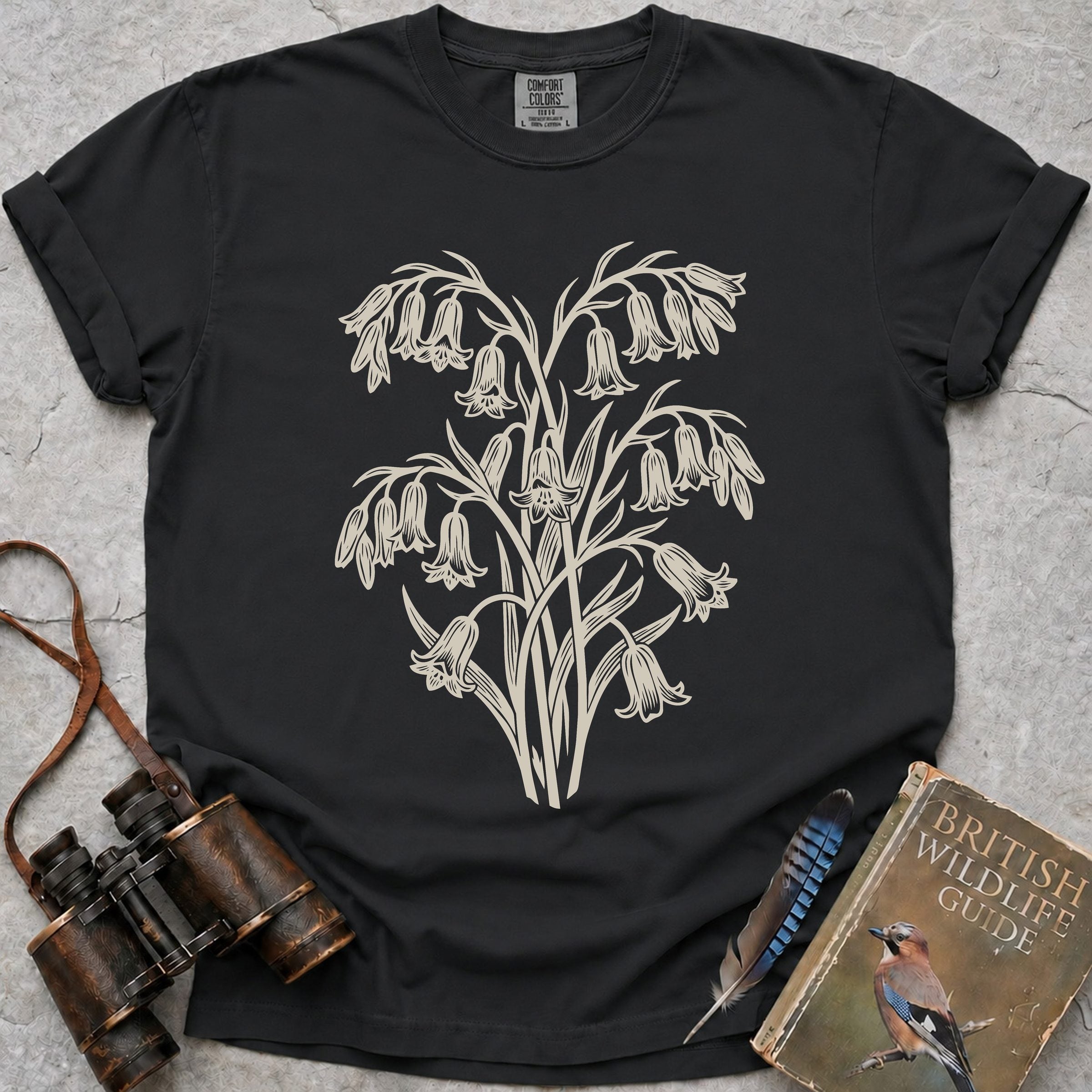 Ornate Bluebells T-Shirt — black
