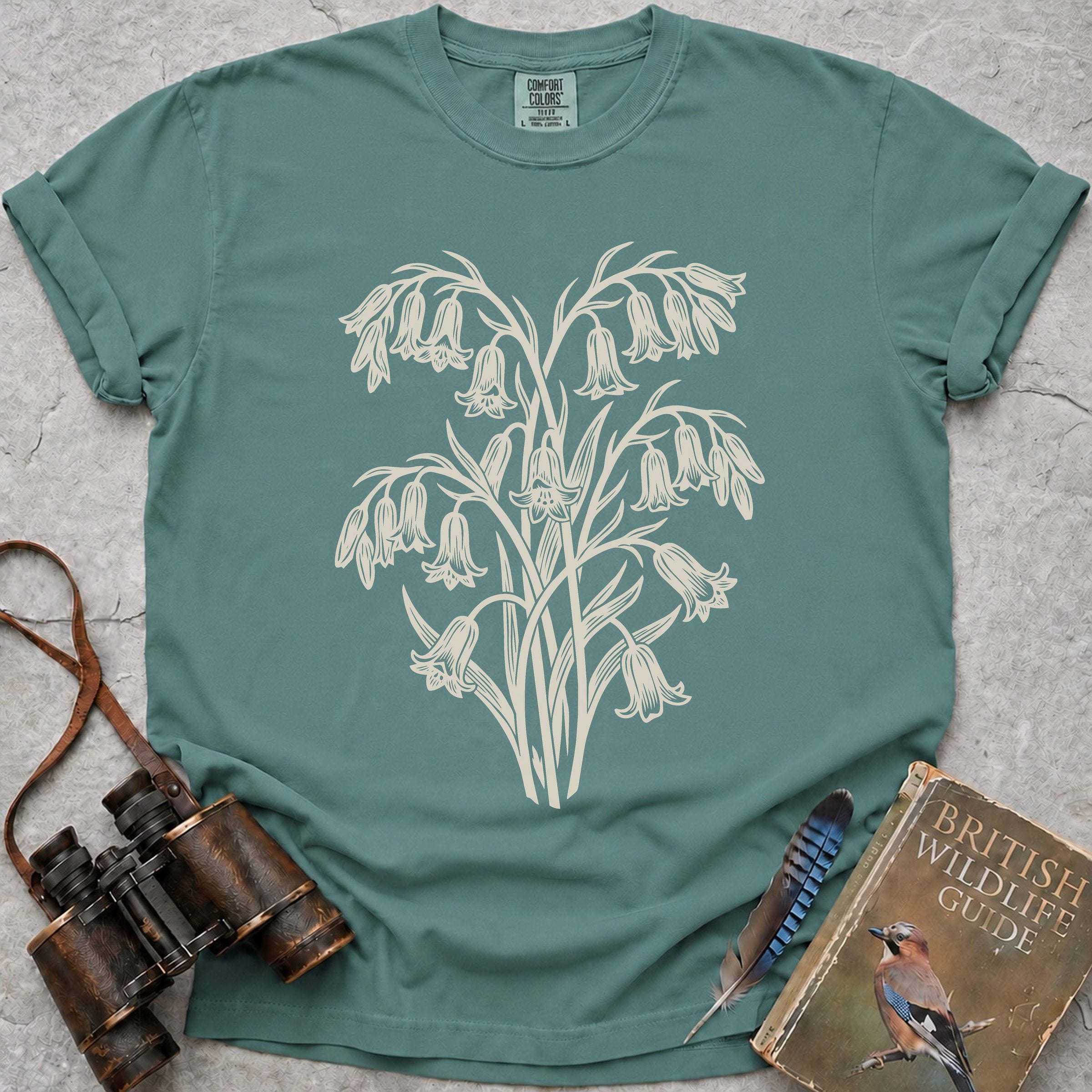 Ornate Bluebells T-Shirt — seafoam