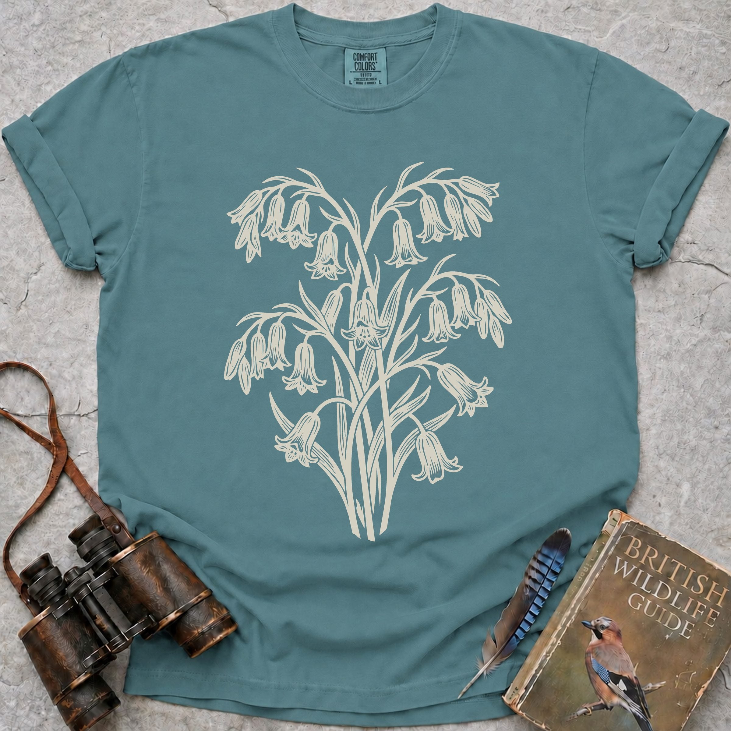 Ornate Bluebells T-Shirt — seafoam