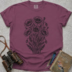 Ornate Poppies T-Shirt — berry