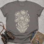 Ornate Poppies T-Shirt — grey