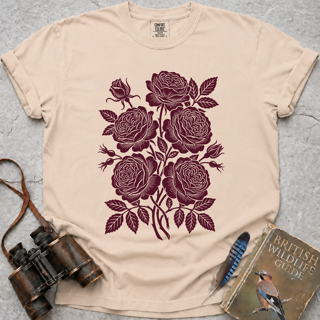 Ornate Roses T-Shirt — ivory