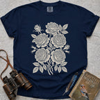 Ornate Roses T-Shirt — true navy