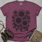 Ornate Sunflowers T-Shirt — berry